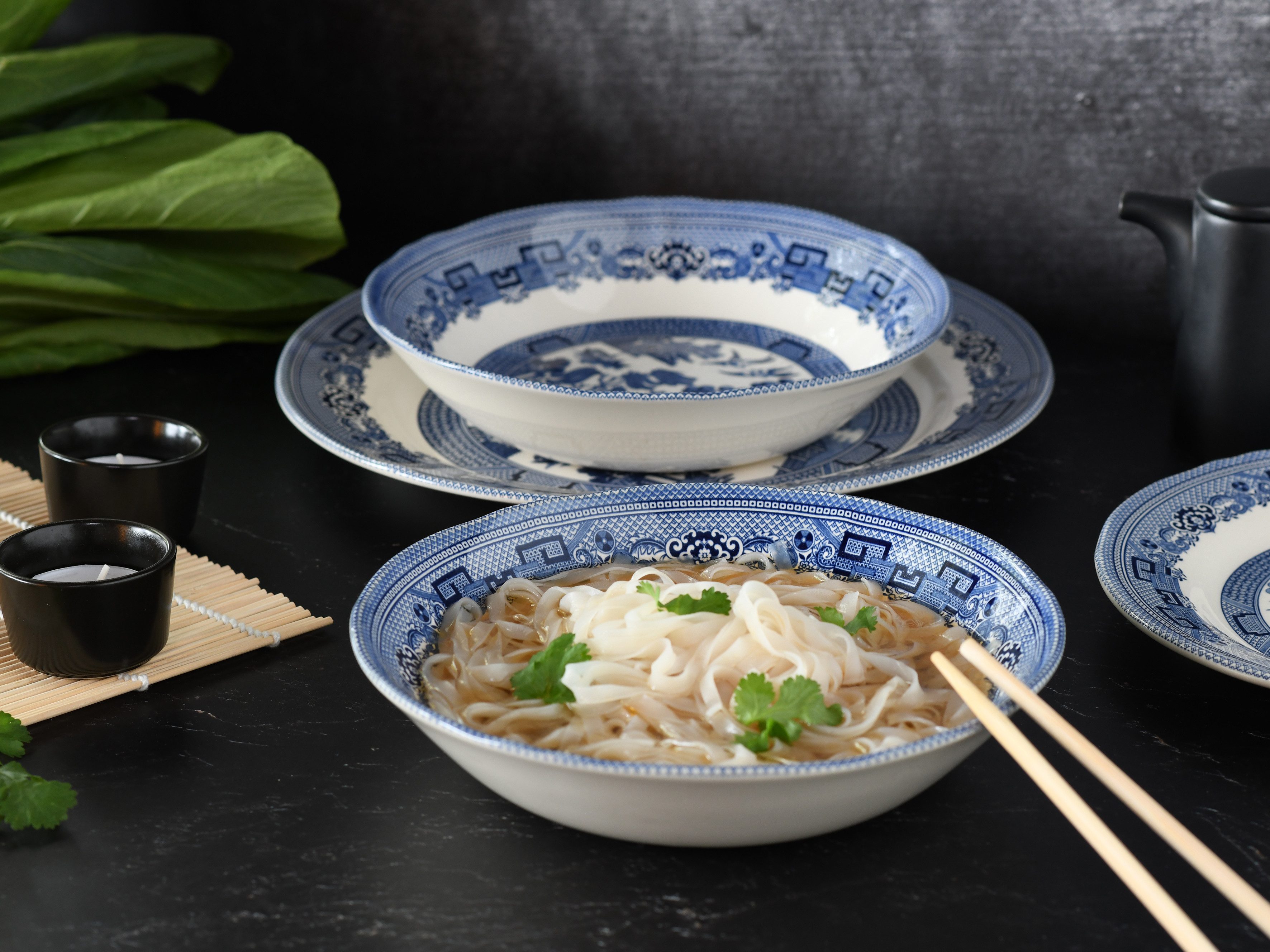 CreaTable Teller-Set China Town, Teller Set 18-tlg (18-tlg), 6 Personen, Steingut, Fernöstliche Kultur