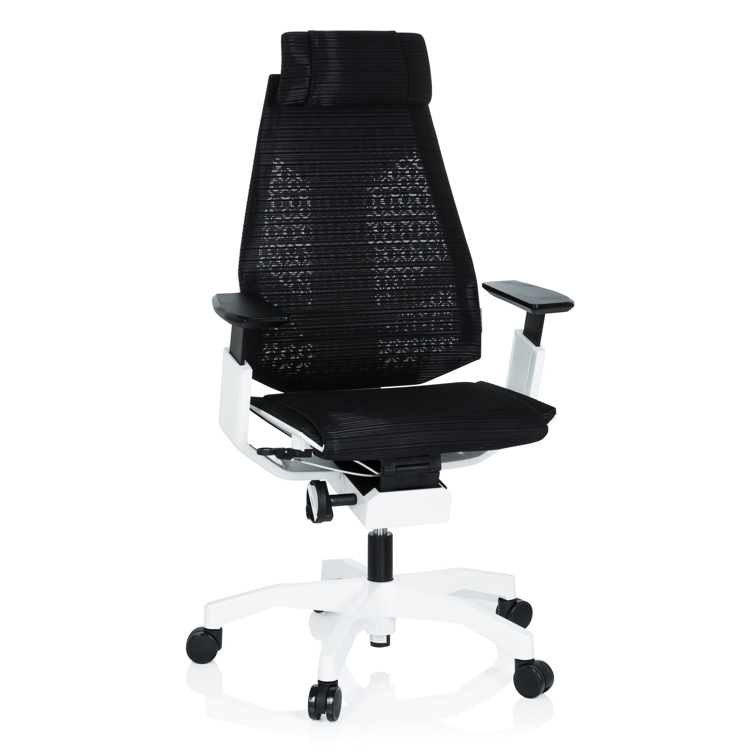 Drehstuhl High End Bürostuhl GENIDIA PRO WHITE Netzstoff