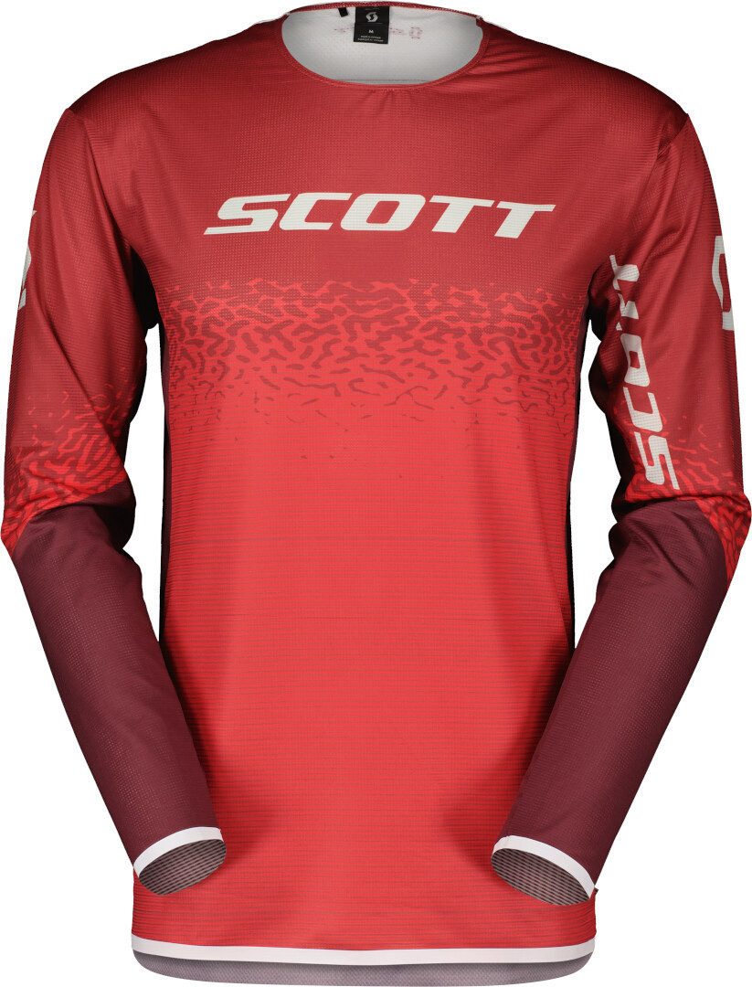 Scott Motocross-Shirt Podium Pro Rot/Grau Motocross Jersey feuchtigkeitsregulierend