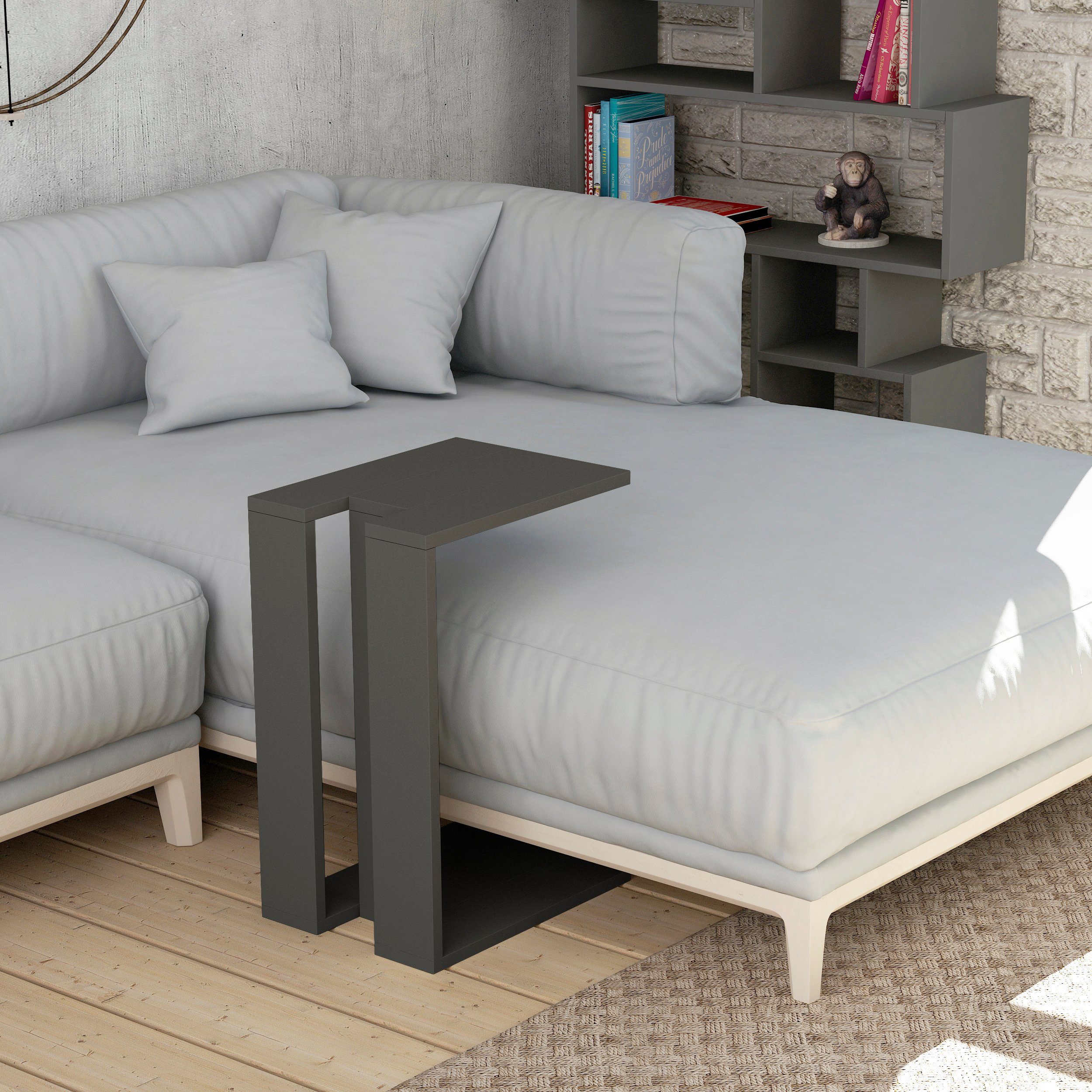Decortie Beistelltisch Muju, Modern C Form Beistelltisch, 30 x 40 x 57 cm