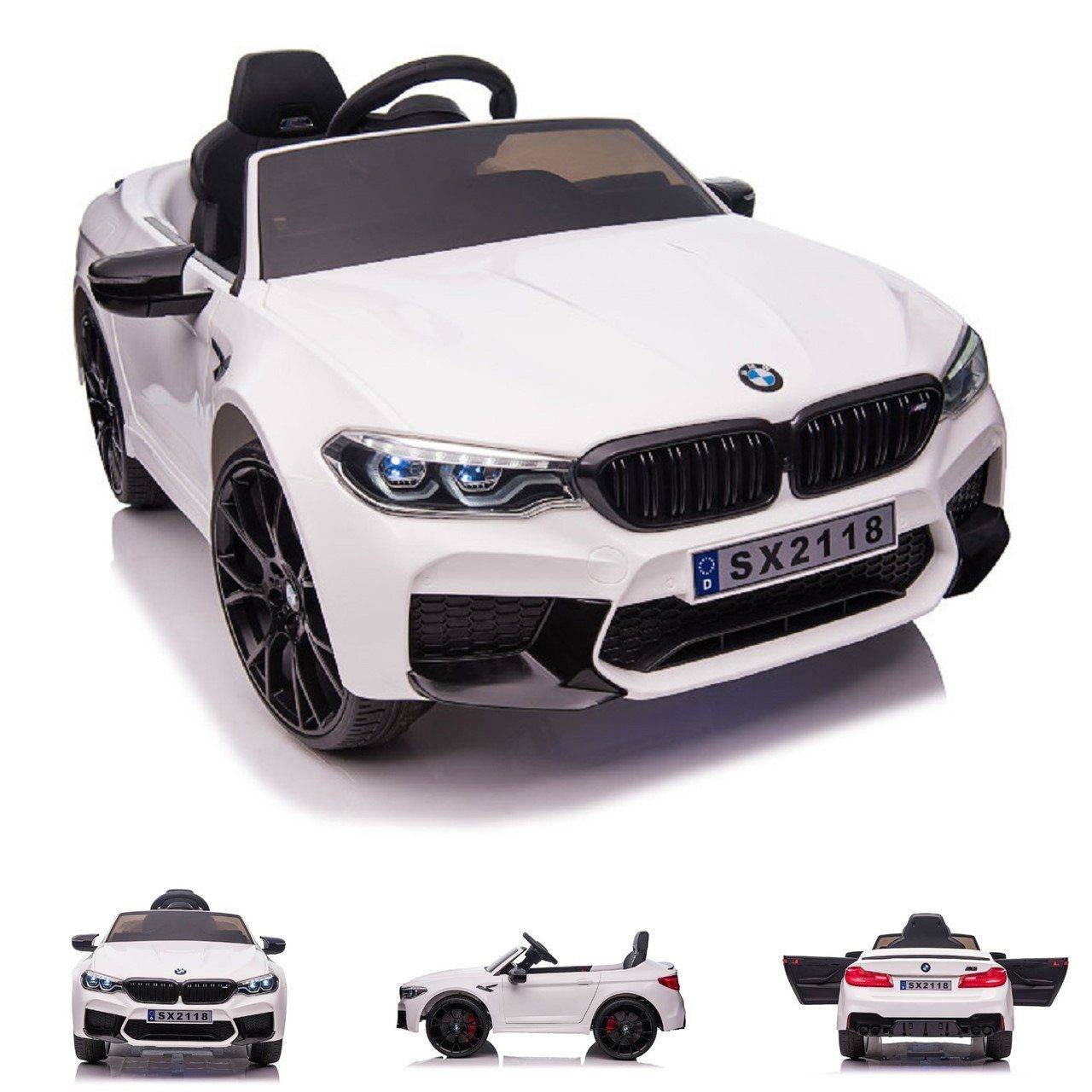 ES-Toys Elektro-Kinderauto Kinder Elektroauto BMW M5, Belastbarkeit 40 kg, lizenziert EVA-Reifen Kunstledersitz MP3 USB