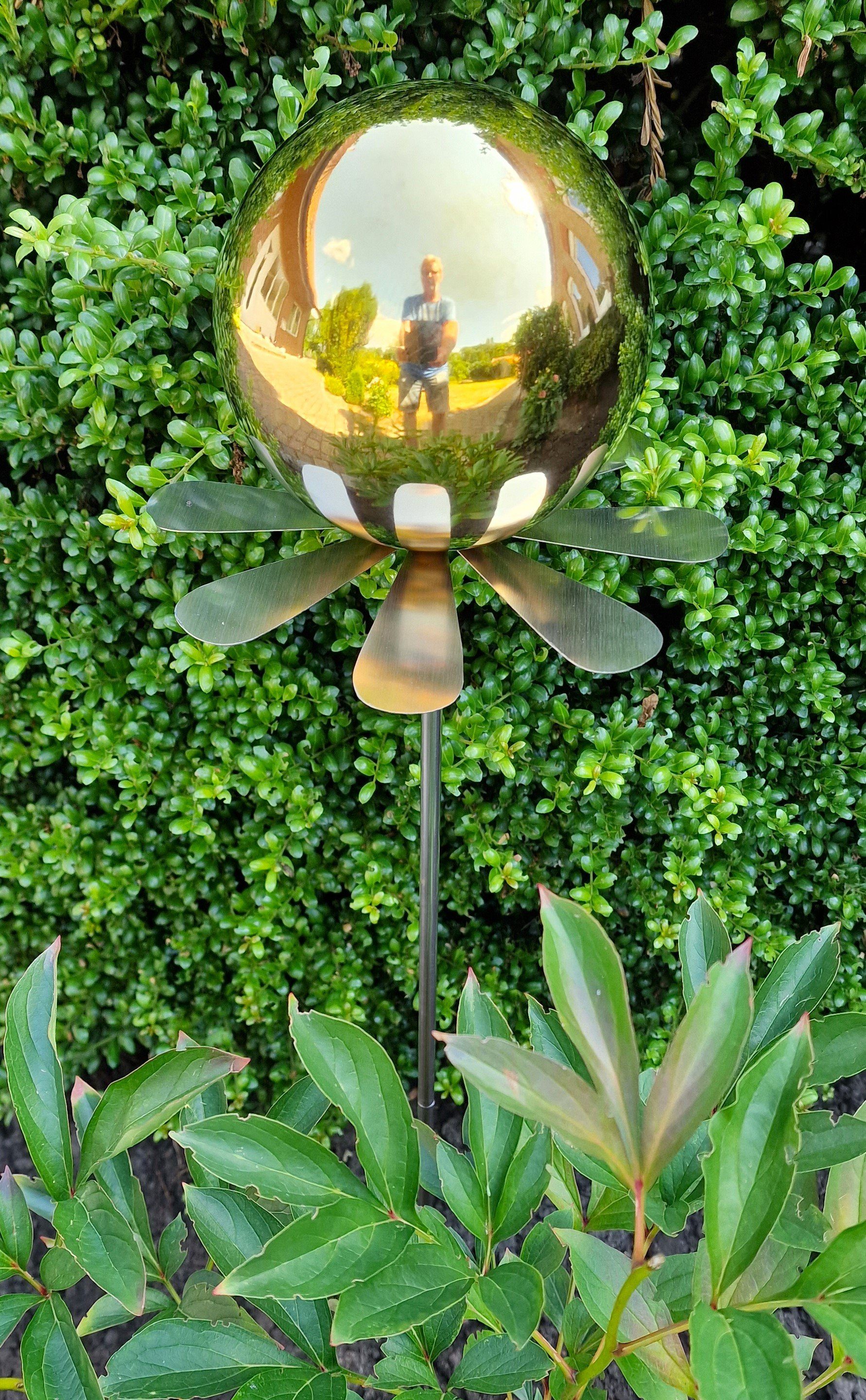 Stab 15 80 cm Blütenzauber poliert Bocker gold Garten-Ambiente cm mit Rosenkugel Gartenstecker Edelstahl Jürgen Rotterdam