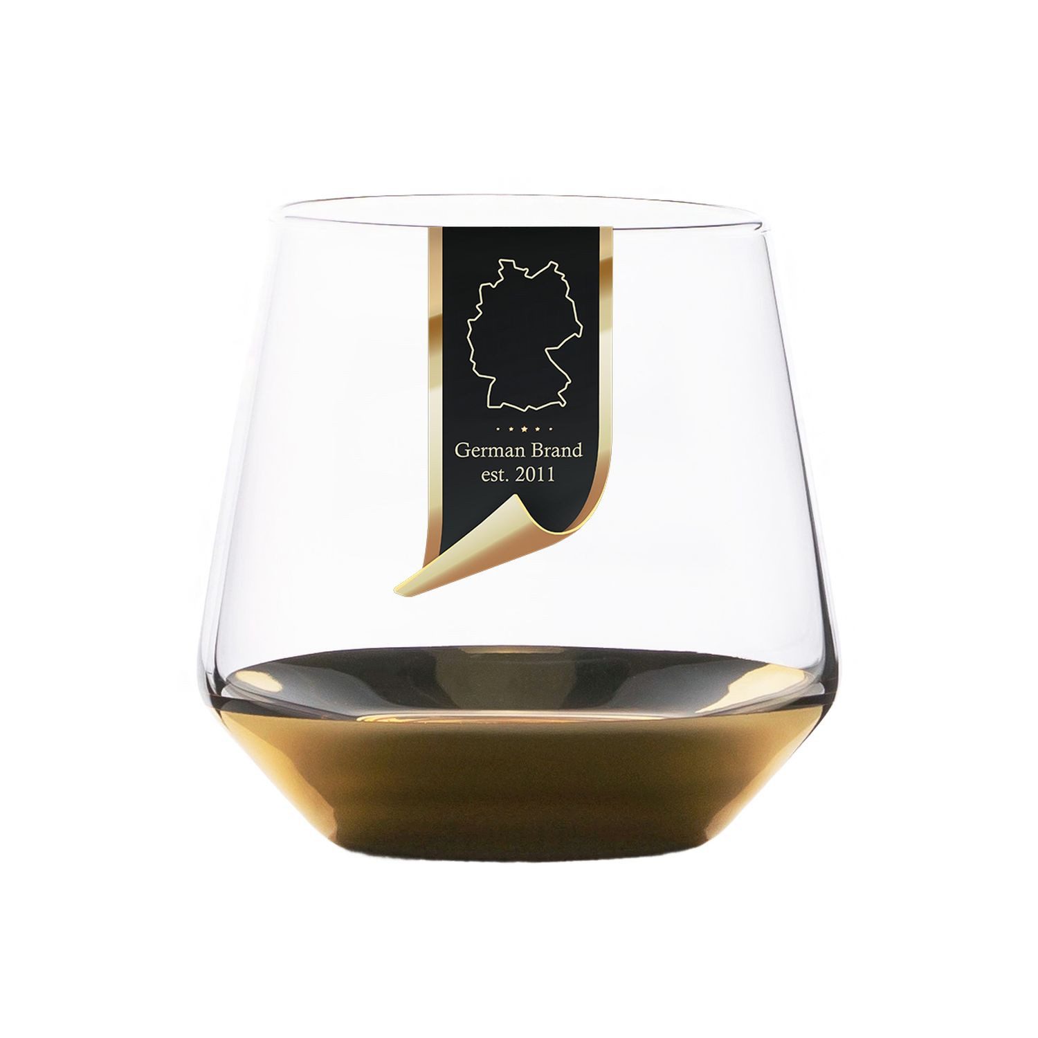 Intirilife Стекло-Set, Glas, Trinkglas mit goldfarbenem Boden 350 ml Wasser Saft Glas Becher