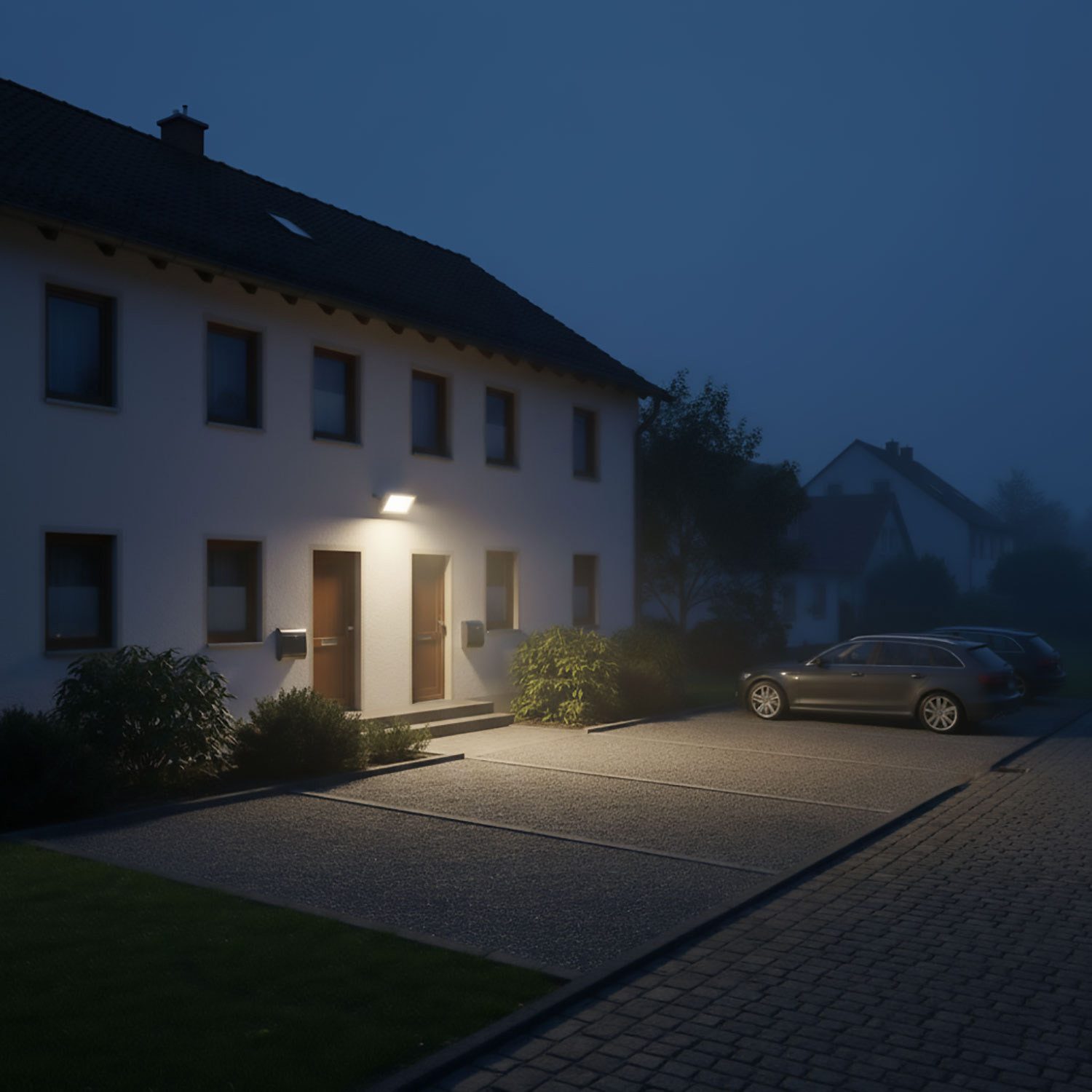 theben LED Flutlichtstrahler theLeda B20 dual WH, 20W LED Außenstrahler, 2850lm, 3000K/4000K umschaltbar, IP65