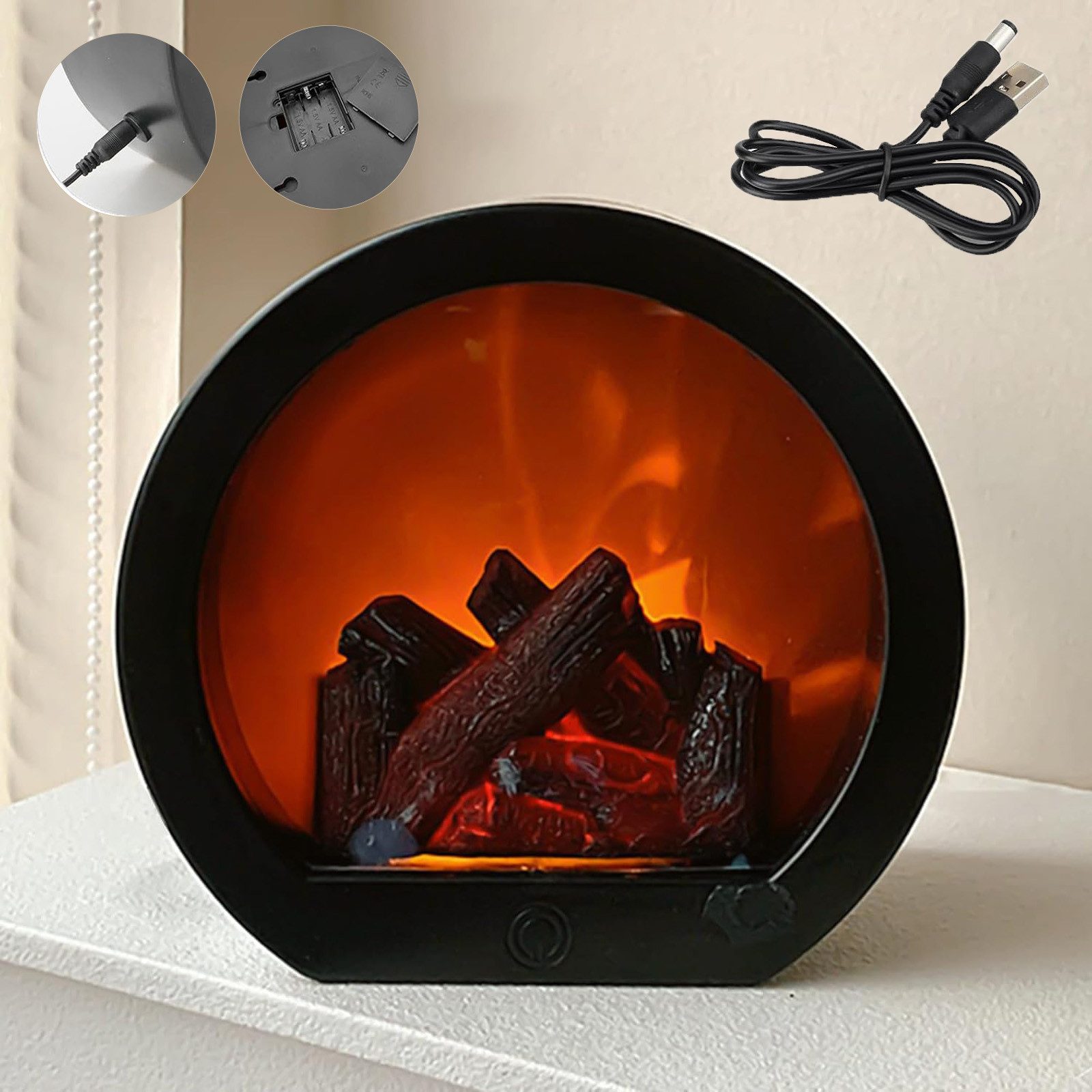 Jibenhome LED Dekolicht LED Kaminlaterne mit realistischem Flammeneffekt US günstig online kaufen