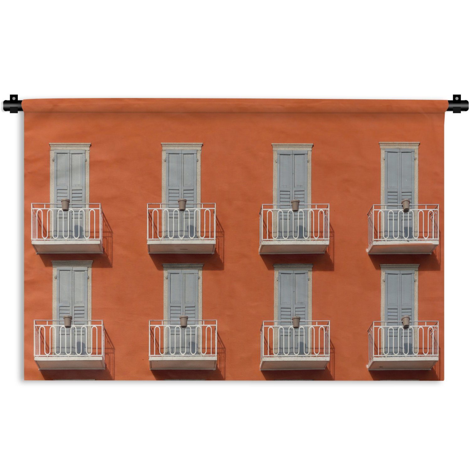 MuchoWow Kinderzimmer Kleid, Wandbehang, Tür Architektur Wohnzimmer, - - Wanddeko Schlafzimmer, Balkon für Palme Orange, - Wanddekoobjekt -