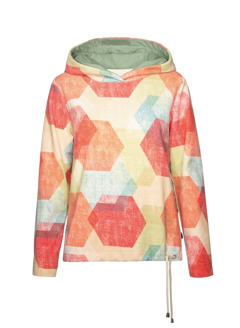 Trigema Kapuzensweatshirt TRIGEMA Fleece-Hoodie mit buntem günstig online kaufen