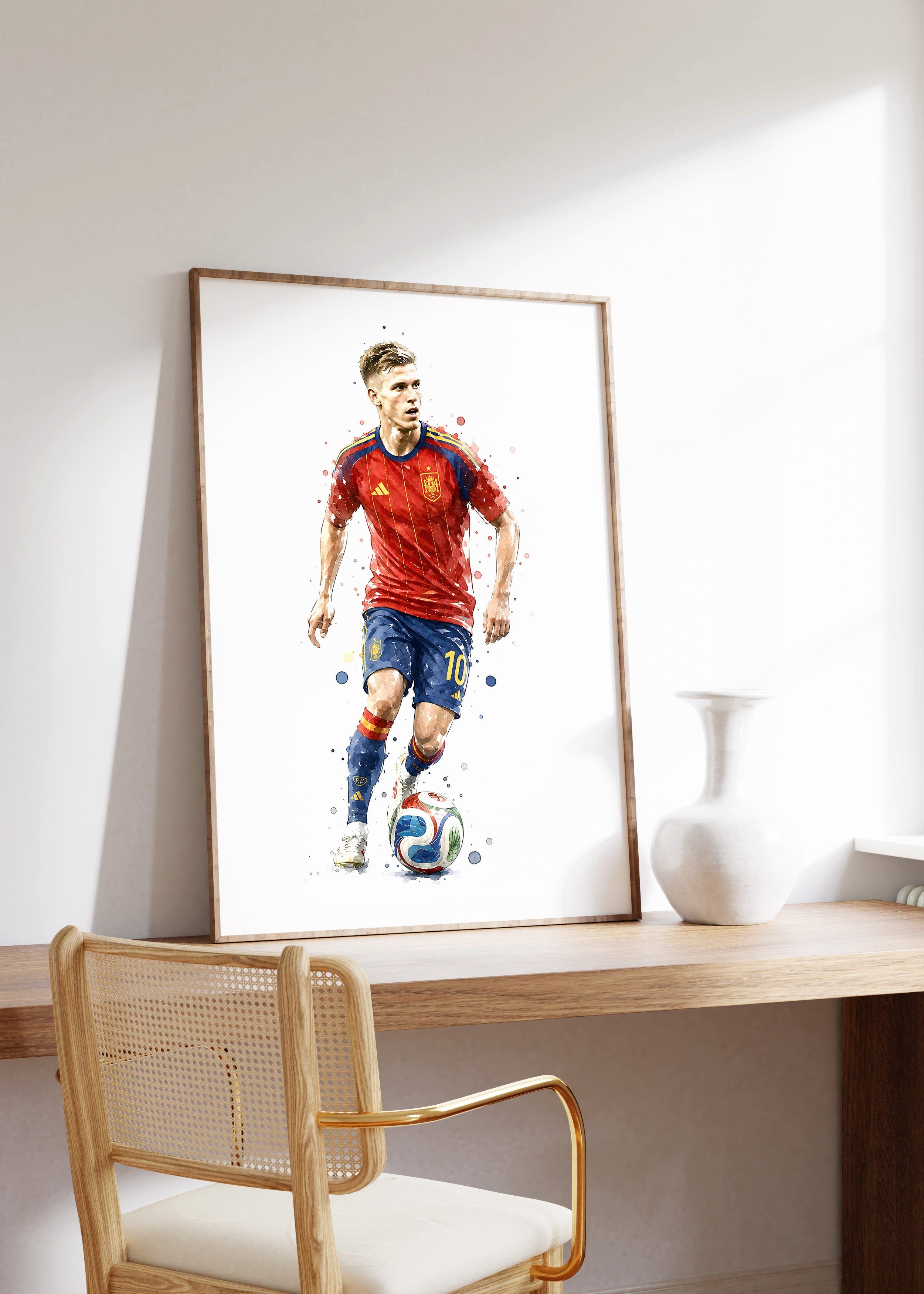 JUSTGOODMOOD Poster Spanien Fussball Geschenkidee Aquarell Sport Wandbild Deko Print ohne, (1 St)
