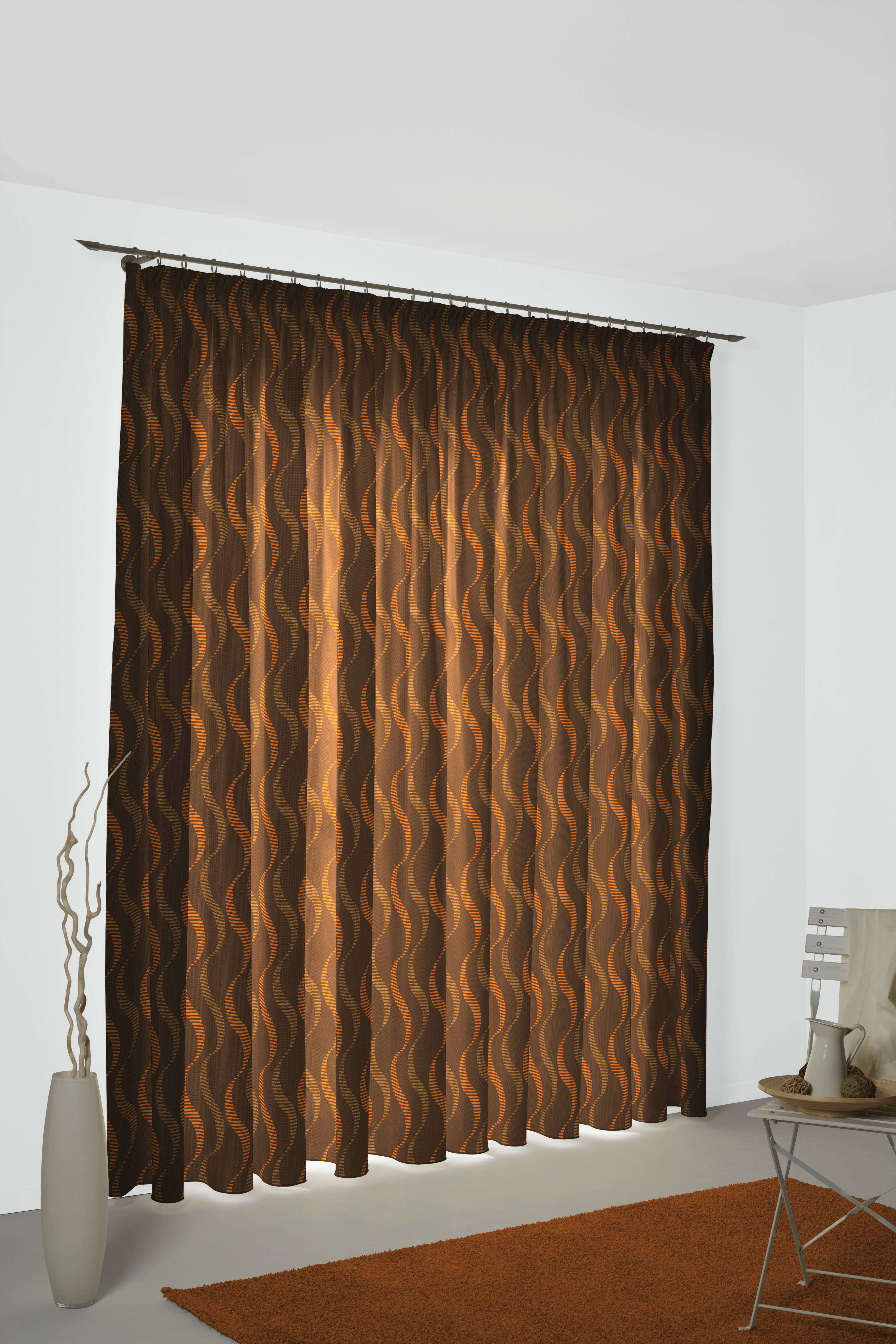 Mode-Design Vorhang Lupara, St), blickdicht, Wirth, Jacquard (1 Multifunktionsband orange