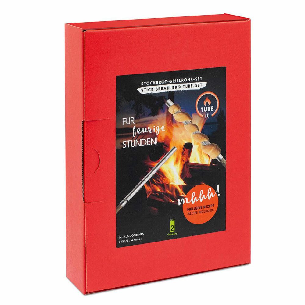 Take2-Design Lagerfeuer-Grillspieß Tube It 4er Set