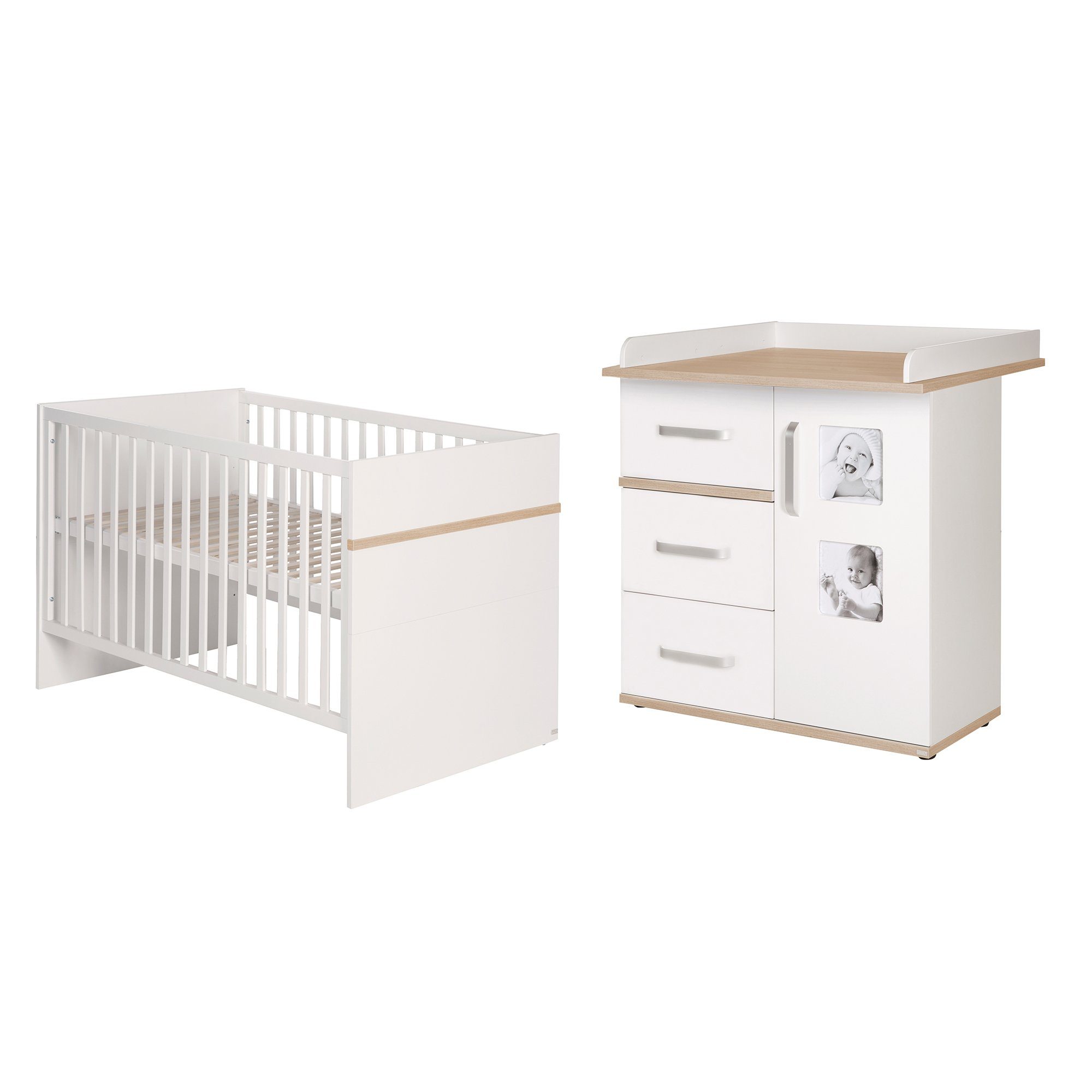 breite & Gitterbett Babymöbel-Set roba® Wickelkommode Pia,