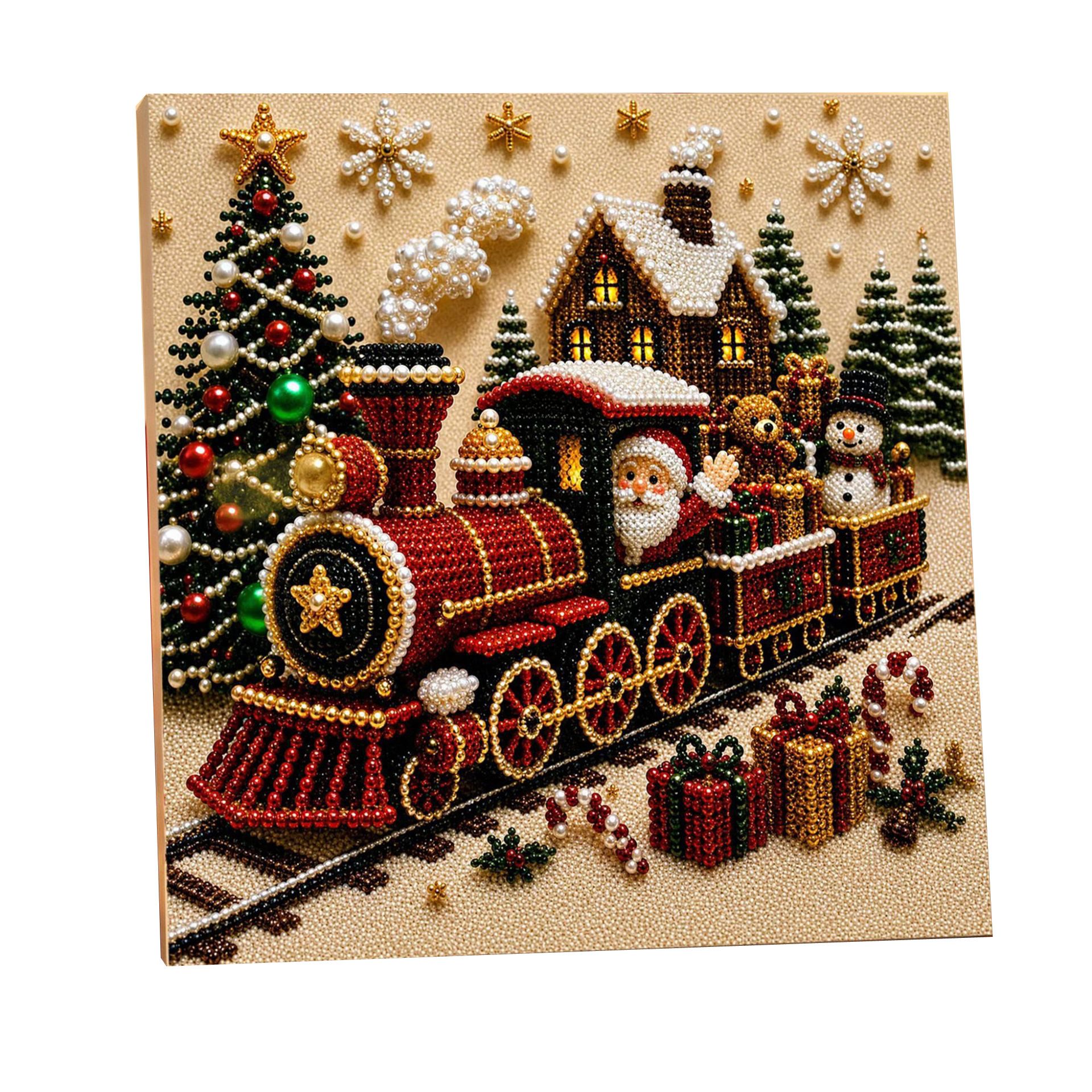 CLTYQ Kreativset DIY-Weihnachts-Perlenbild-Kreativset, Weihnachts-Bastelset für Erwachsene, Kinder und Anfänger