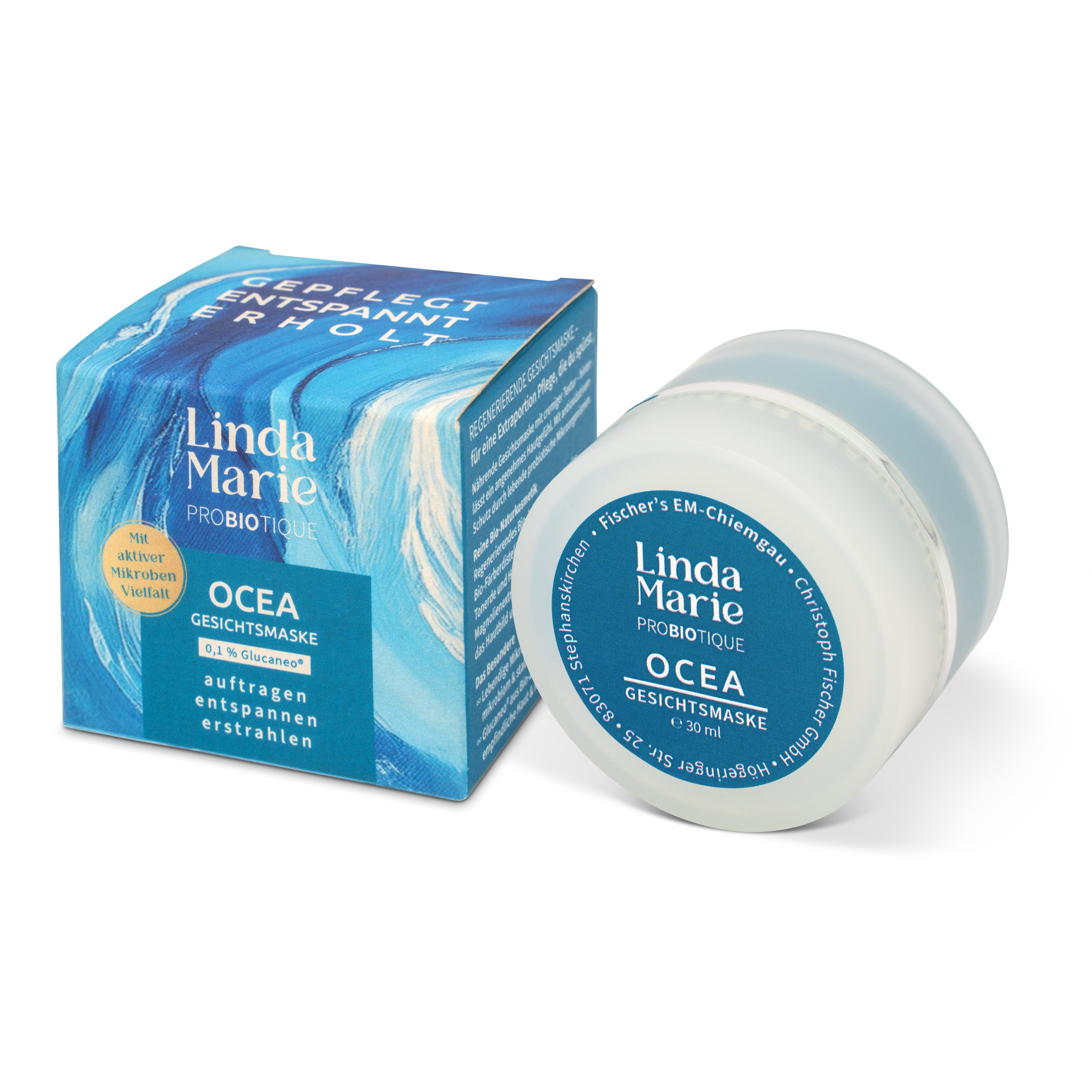 Fischer's EM-Chiemgau Gesichtsmaske Linda Marie Probiotique Gesichtsmaske Ocea, Vegane Bio-Naturkosmetik Gesichtsmaske mit ätherischen Ölen