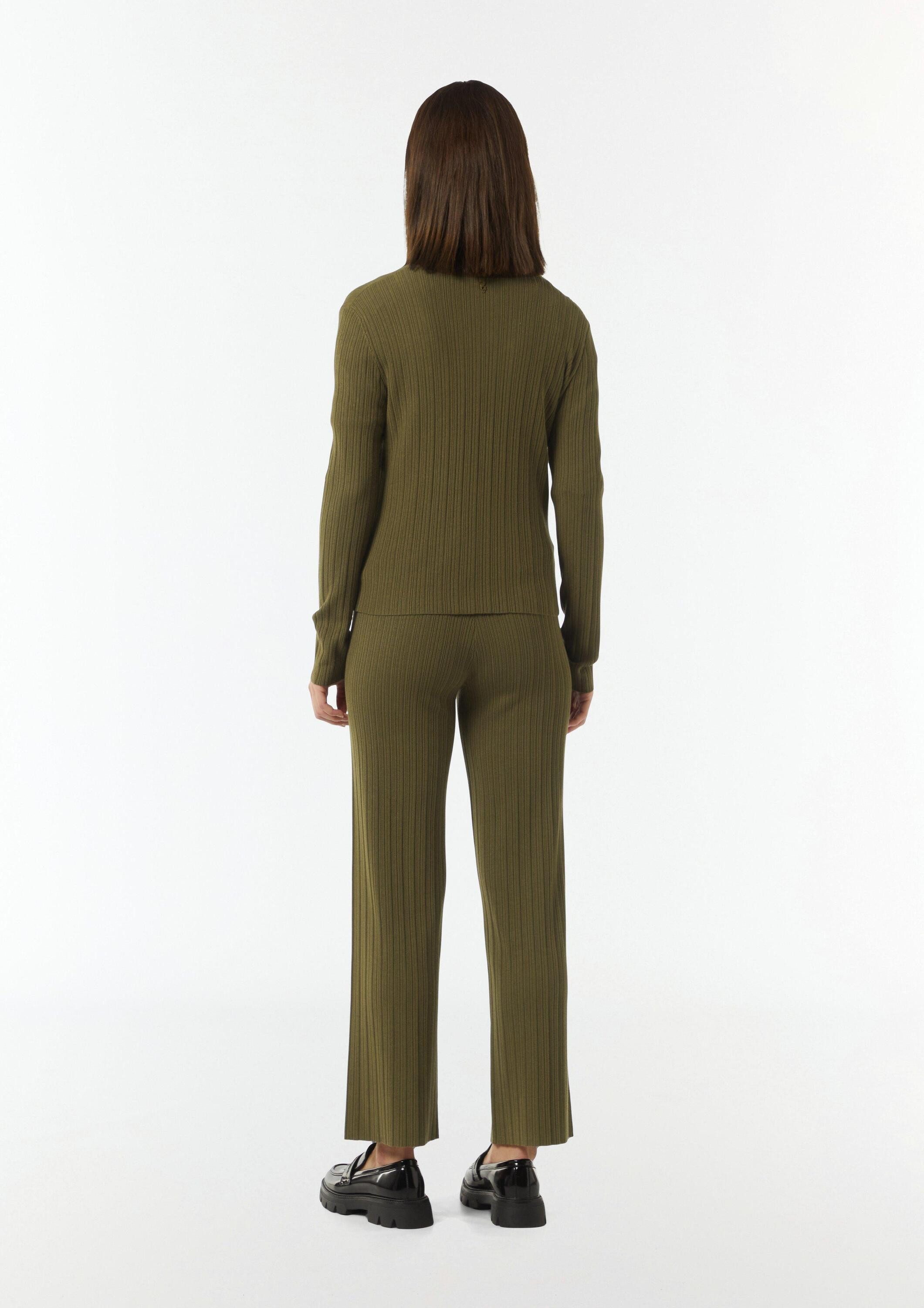 comma Cardigan Strickjacke Gerippte Strickjacke im Slim Fit