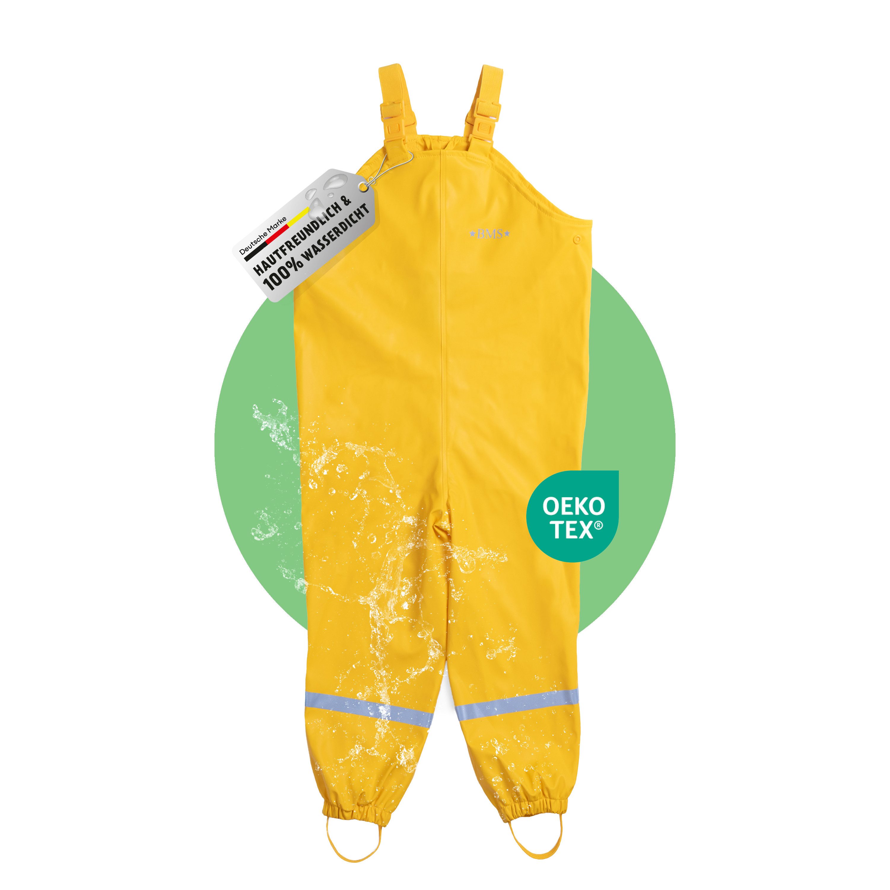 BMS Regen- und Matschlatzhose Räuberwald 100% wasserdichte Regenlatzhose OekoTex zertifiziert