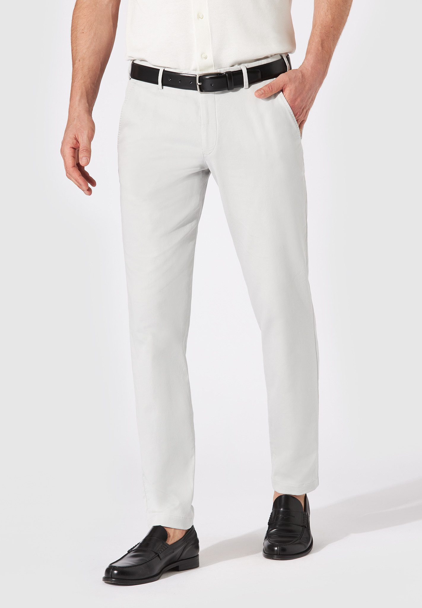 Hiltl Chinos Tourist 2.0 - Soft Cotton, Slim-Fit, Baumwolle-hellgrau-46
