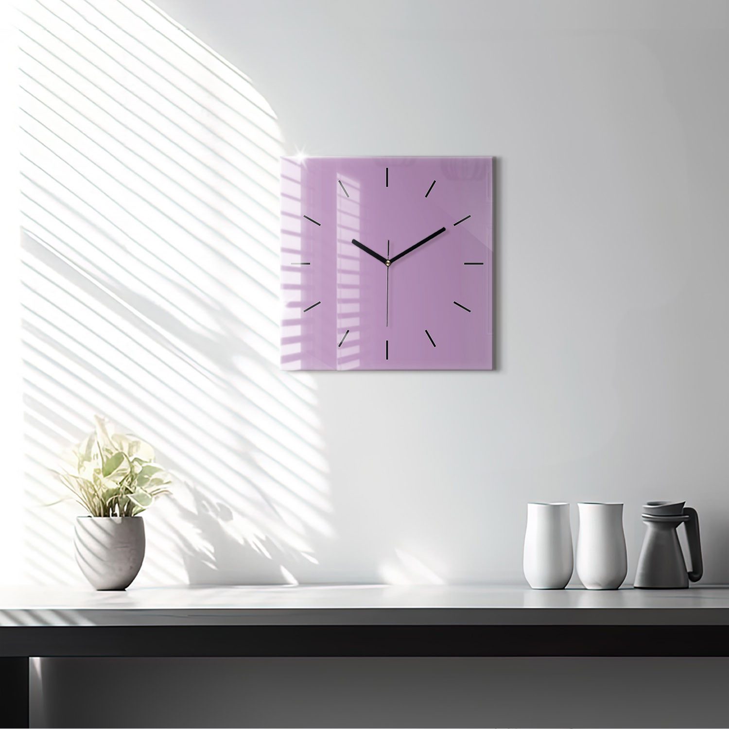 Tulup Wanduhr Glasuhr Modernistische Glaswanduhr 30x30cm Uhr aus gehärtetem Glas
