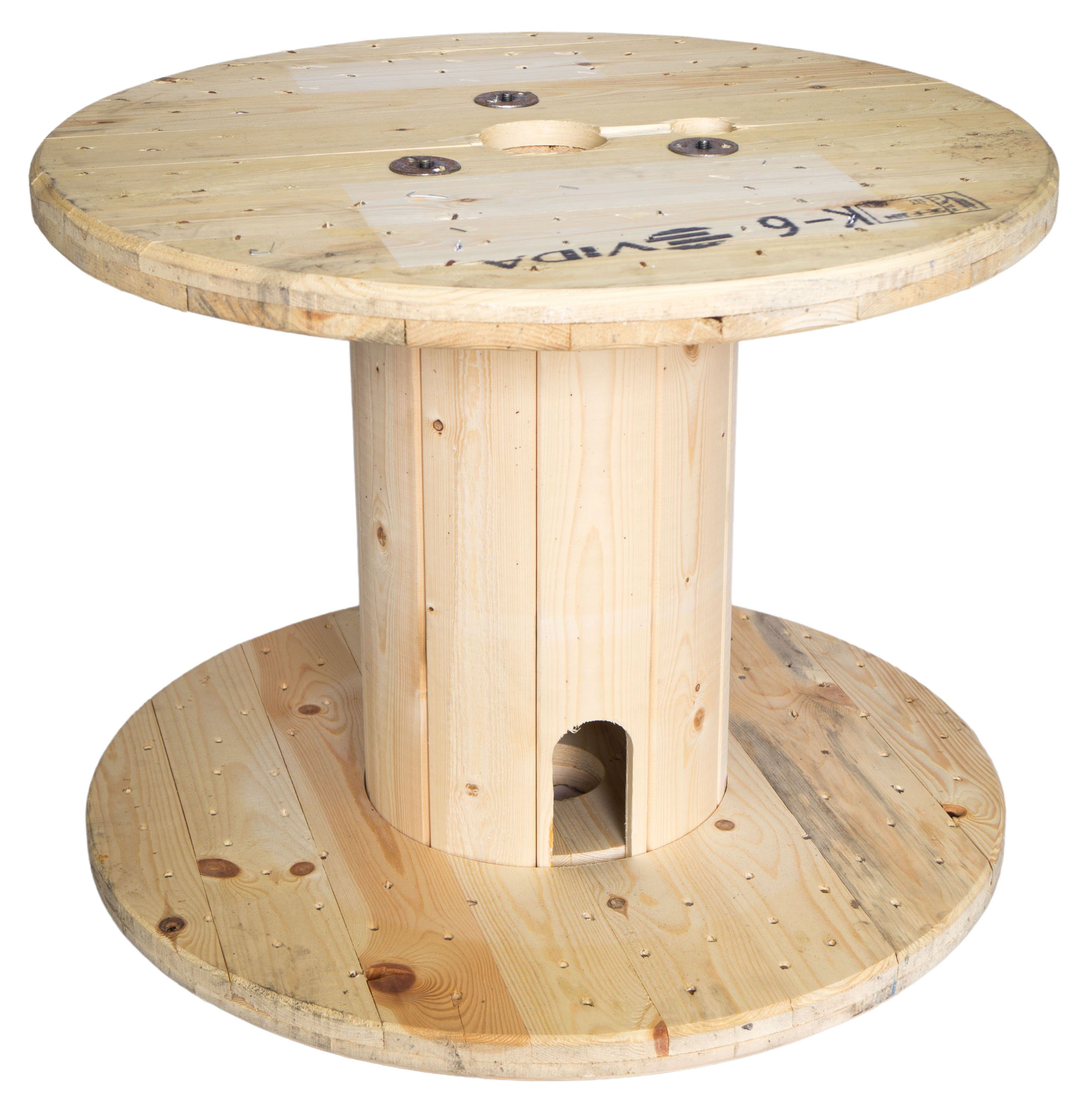 Kistenkolli Altes Land Allzweckkiste Kabeltrommel Natur gebraucht Holztisch Trommeltisc (1er Set)