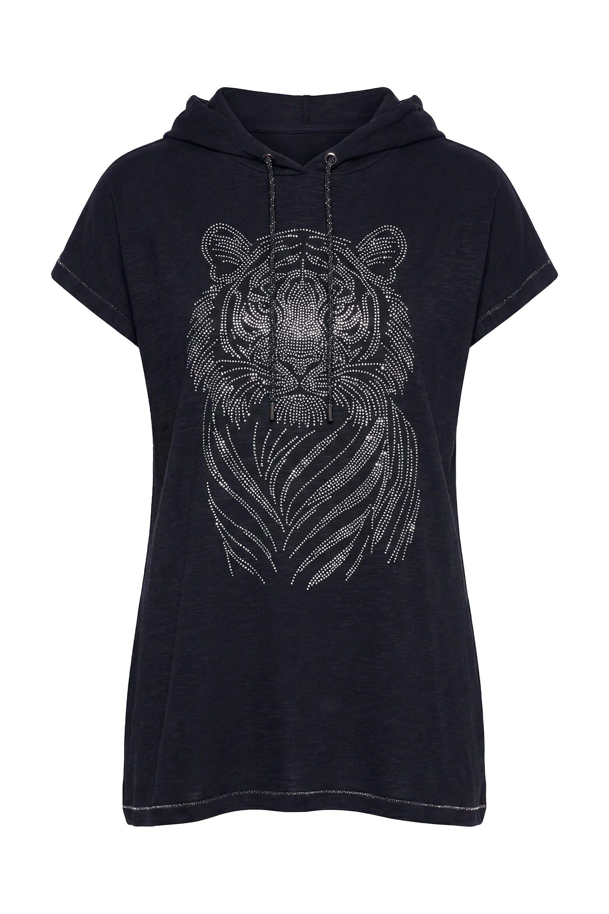 Angel of Style T-Shirt T-Shirt Komfort Fit Kapuze Glitzersteinchen-Tiger günstig online kaufen