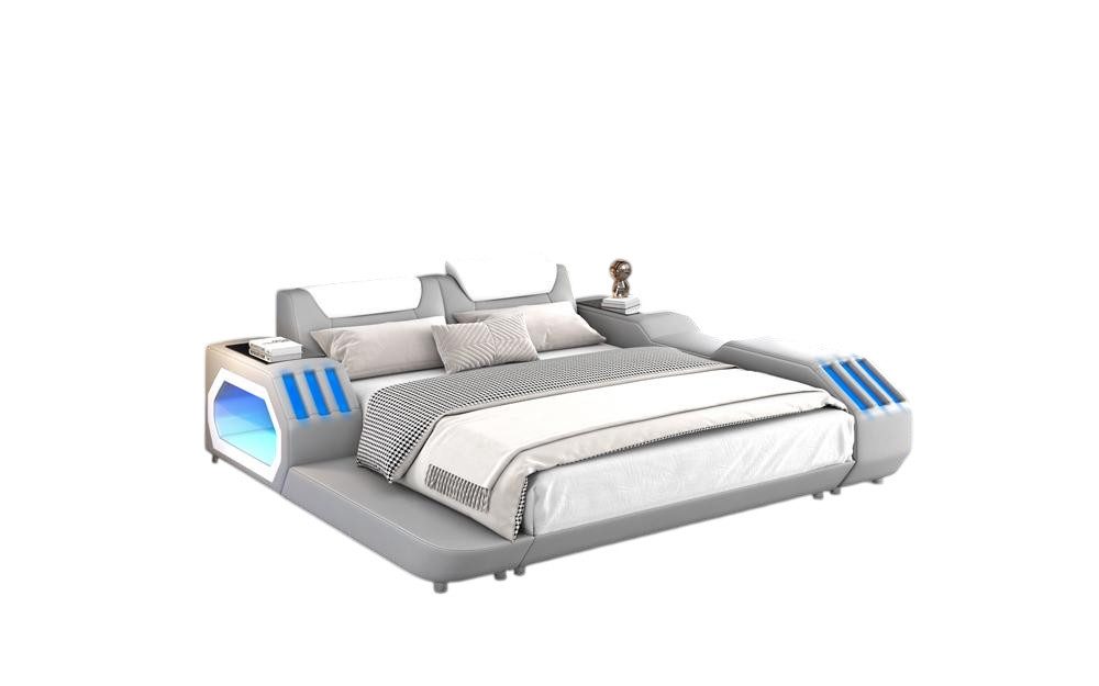JVmoebel Bett Luxus Led Кровати Beleuchtetes Schlafzimmer Bett Lederbett (Bett), Made in Europa