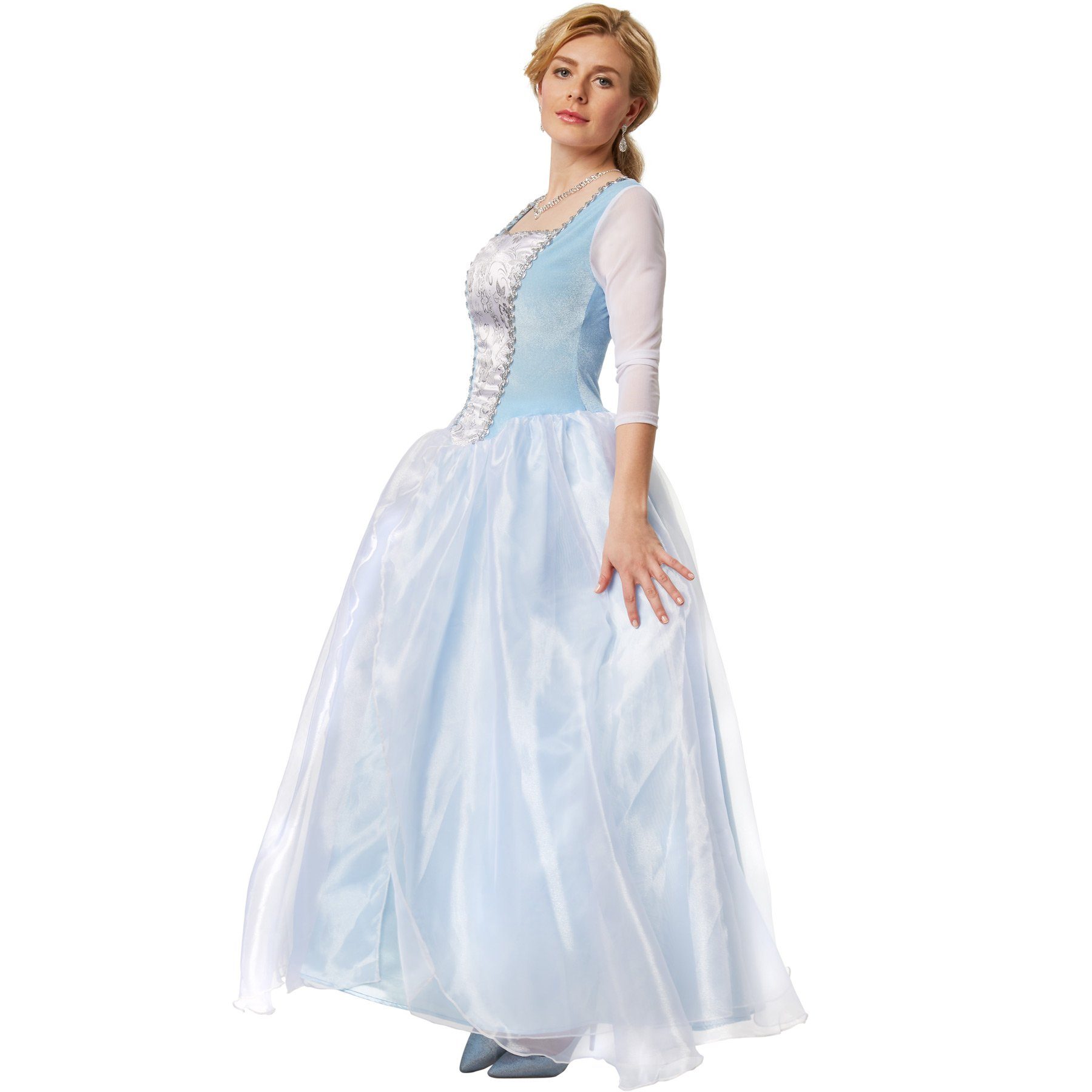 dressforfun Kostüm Frauenkostüm Edles Prinzessinnenkleid Cinderella, Ballkleid aus glänzendem Stoff