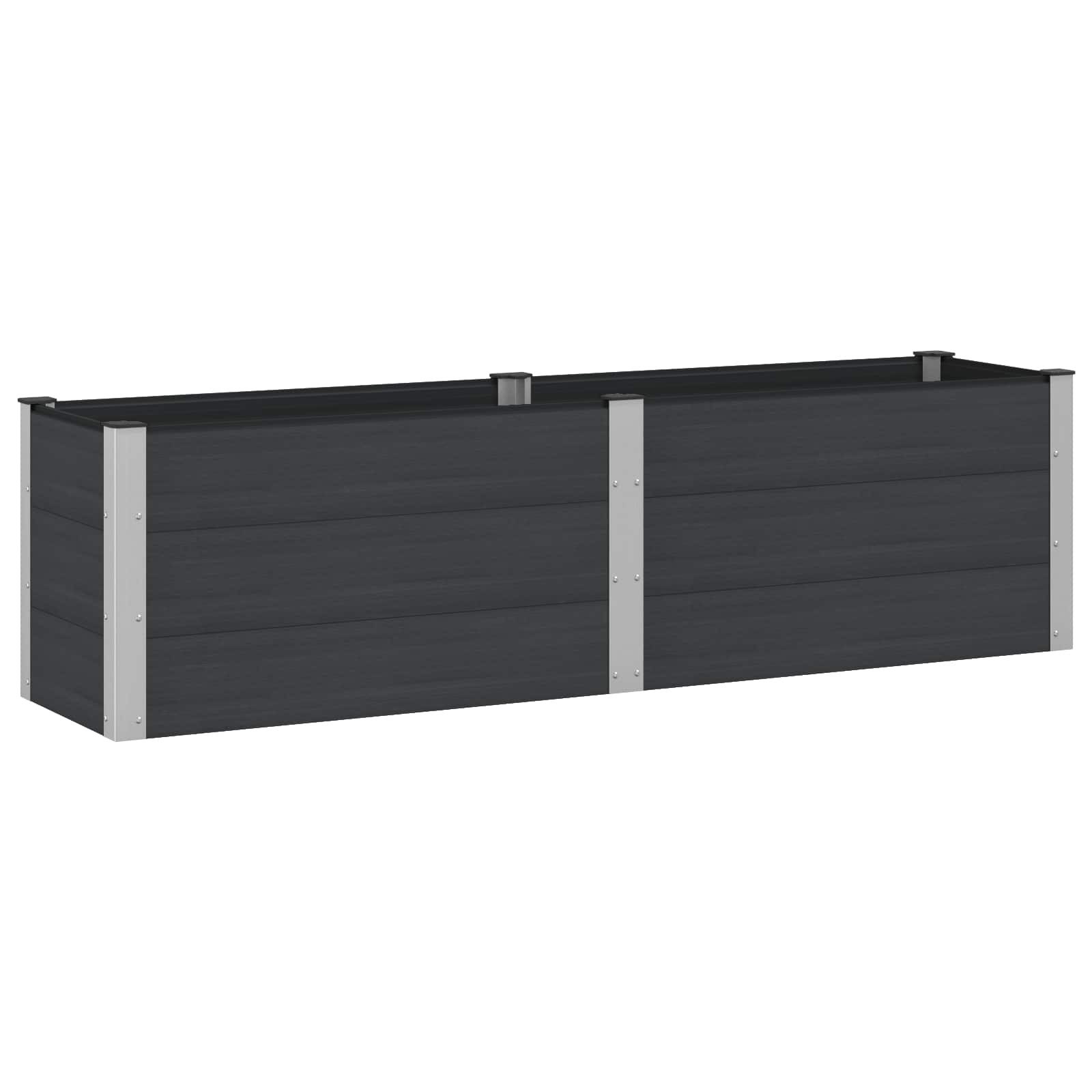 vidaXL Hochbeet Hochbeet Schwarz 200 x 50 x 54 cm WPC und Aluminium (1 St)
