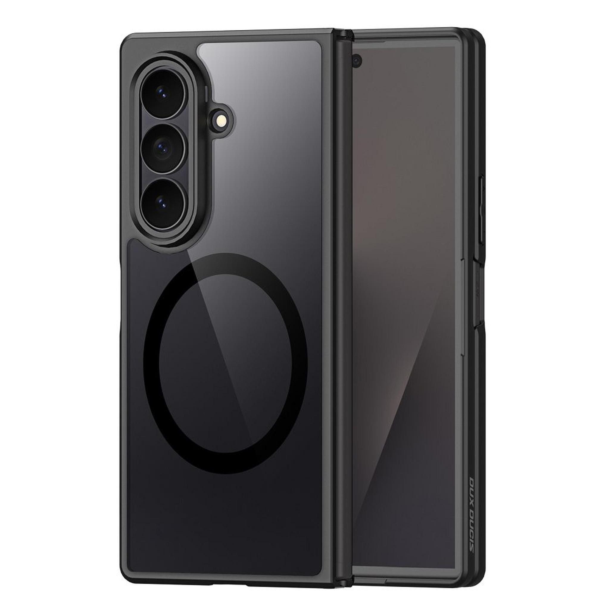 Dux Ducis Handyhülle AIMO MAG für Samsung Galaxy Z Fold 8 Ultra, Schwarz 8 Zoll, Magnetring und Ösen für Trageband