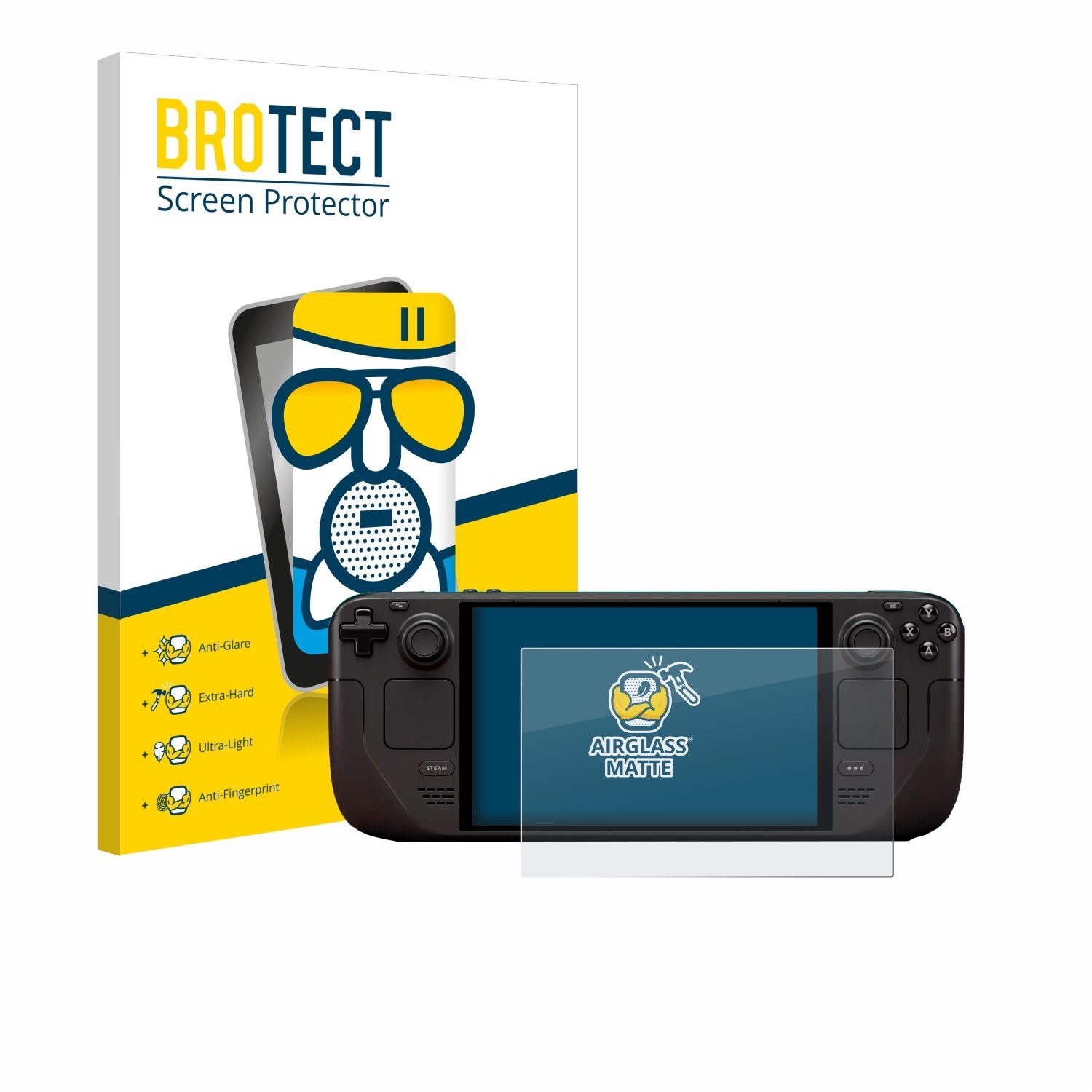 BROTECT Displayschutzglas Folie für Valve Steam Deck OLED, Schutzfolie Glas Panzer Display Schutz matt