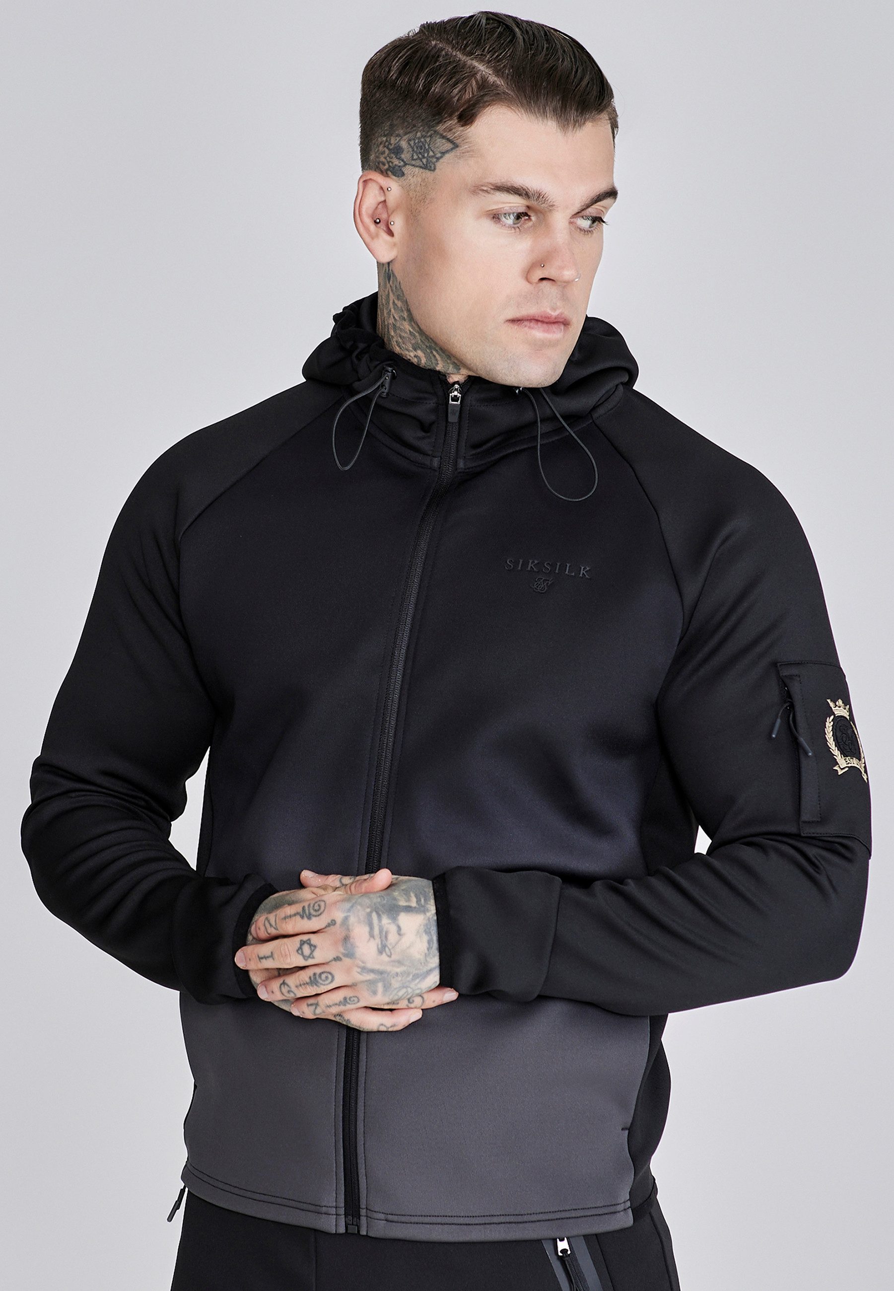 Hoodie SikSilk Herren Full Zip Kapuzenpullover
