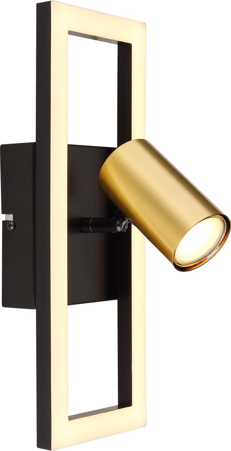 GLOBO LIGHTING LED Wandleuchte MARRIE, LED fest integriert, Warmweiß, Wandlampe/messing/opal/3000K/Flur/Wohnzimmer