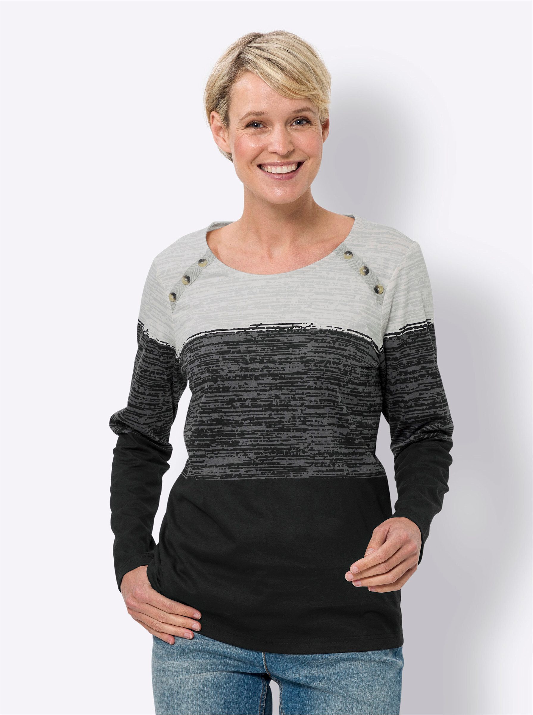 Sieh an! T-Shirt Langarmshirt . günstig online kaufen