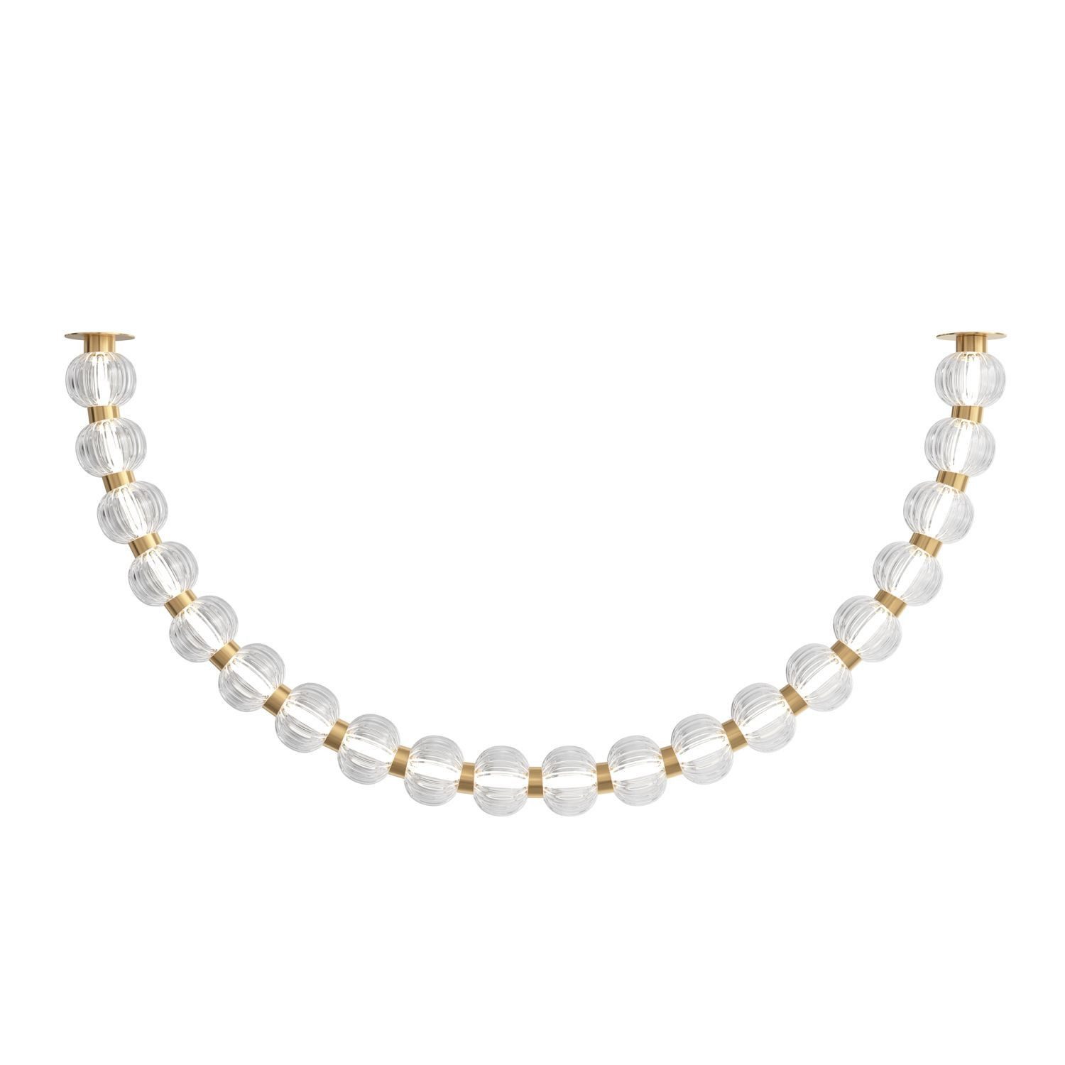 Licht-Erlebnisse Deckenleuchte VELIN, LED fest integriert, Warmweiß, LED Glas Metall in Gold länglich 3000 K warmweißes Licht 2200 lm