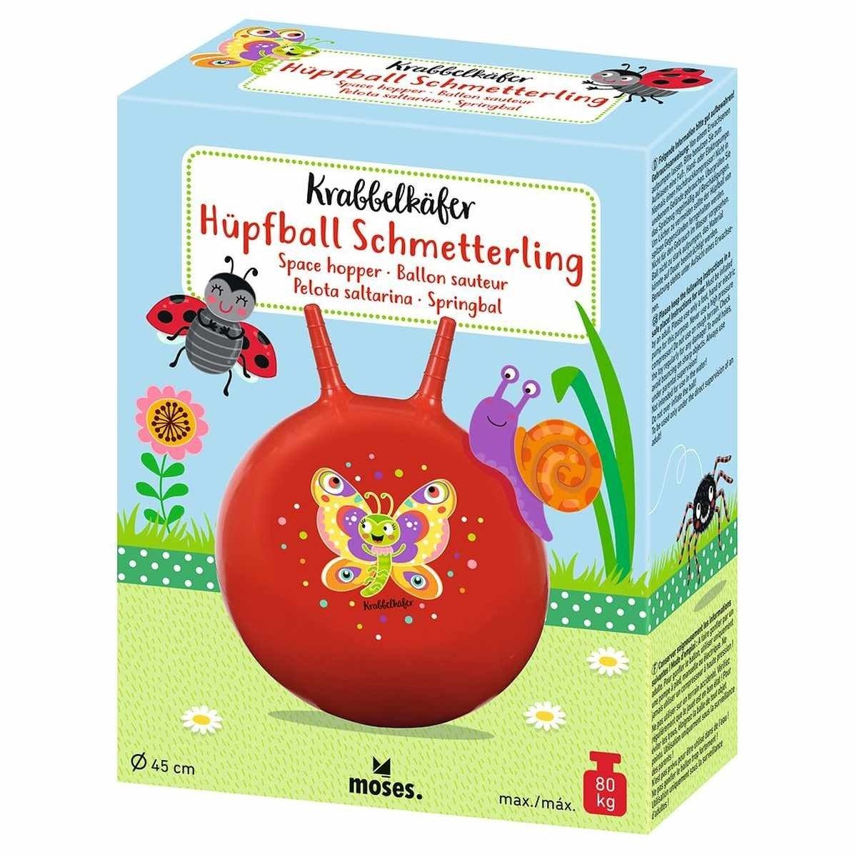 Moses. Verlag Hüpfball Roter Krabbelkäfer Hüpfball mit Schmetterling, ab 4 Jahren