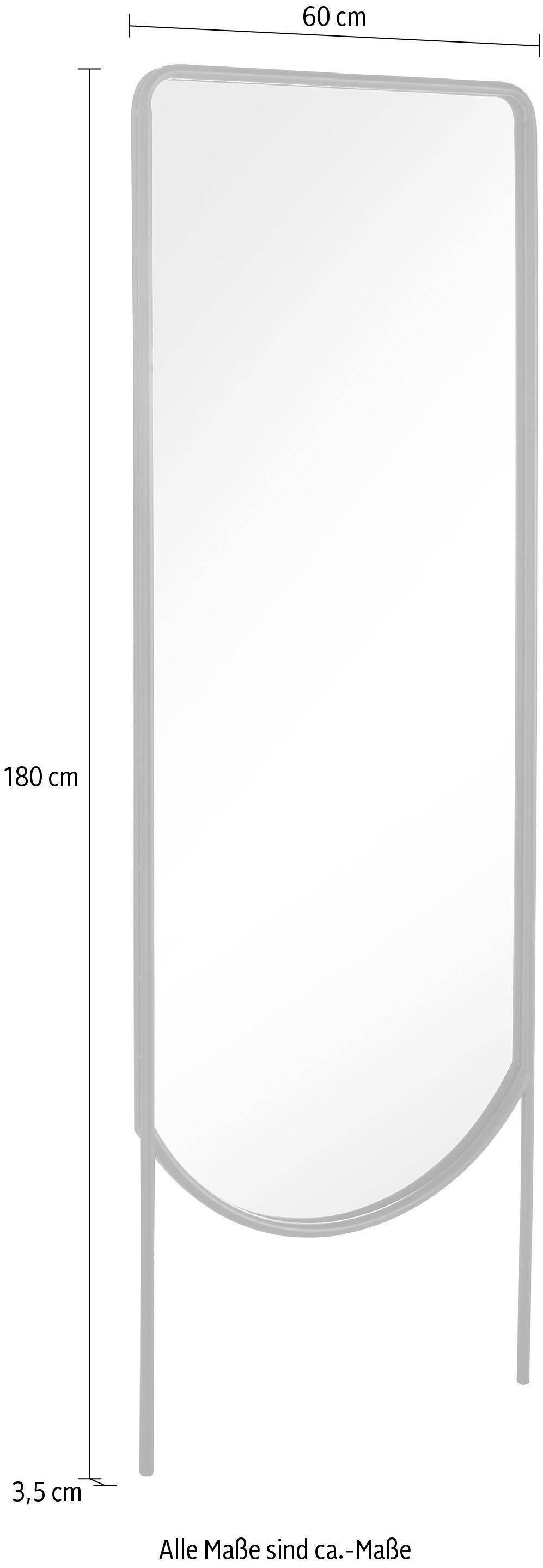 COUCH gebogener (1-St), rechteckig schwarz Standspiegel, COUCH♥ Standspiegel