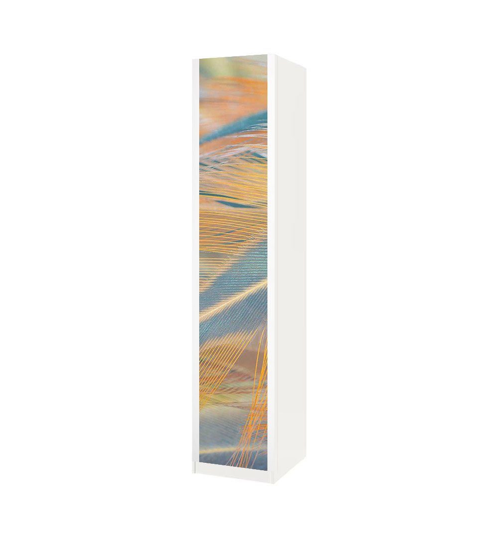 MyMaxxi Möbelfolie Schrankaufkleber Pax Federn orange Klebefolie Möbelfolie Folie, (Federn orange, 1St.}, Ein Aufkleber je Schranktür), Selbstklebend