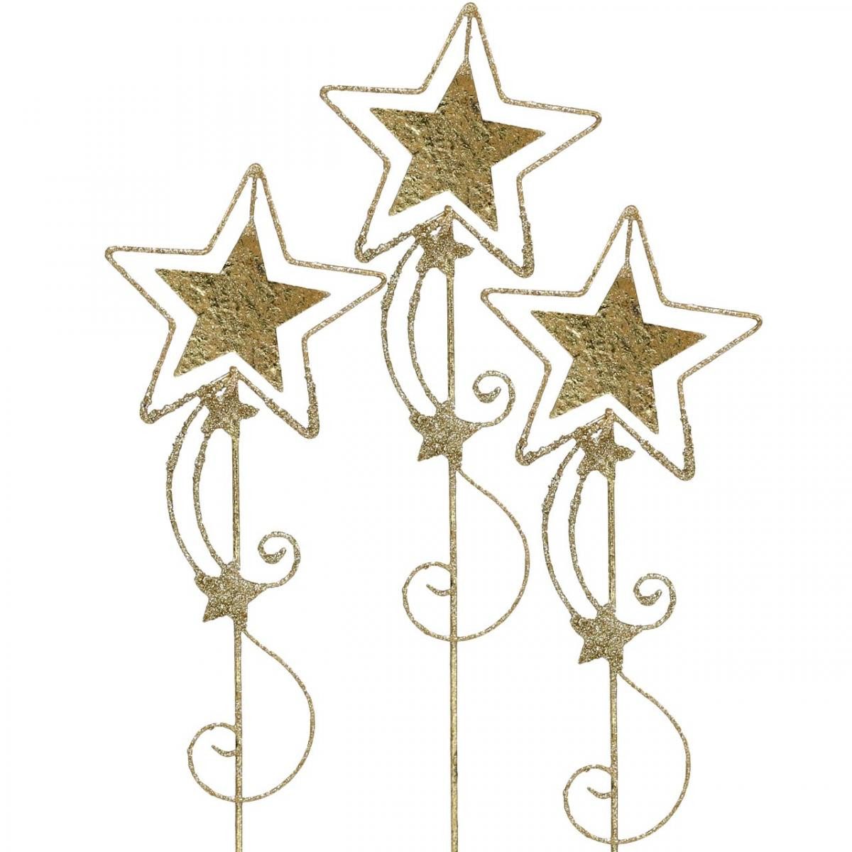 Viana Weihnachtsmann Gartenstecker Stern Gold Glänzend Weihnachtsdeko Glitz günstig online kaufen