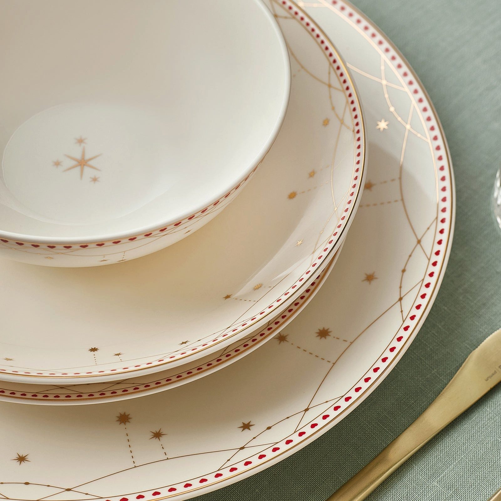 Karaca Geschirr-Set Karaca Elegance Bone Festival Tafelservice 24-tlg. für 6 Personen, 6 Personen, KNOCHENPORZELLAN – Bild 5 von 5