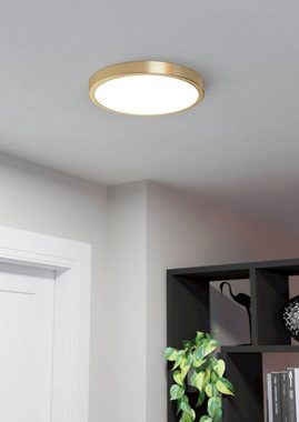 EGLO Deckenleuchte FUEVA 5, LED fest integriert, Warmweiß, Deckenlampe 28,5 cm, Deckenlampe in Messing aus Stahl und Kunststoff