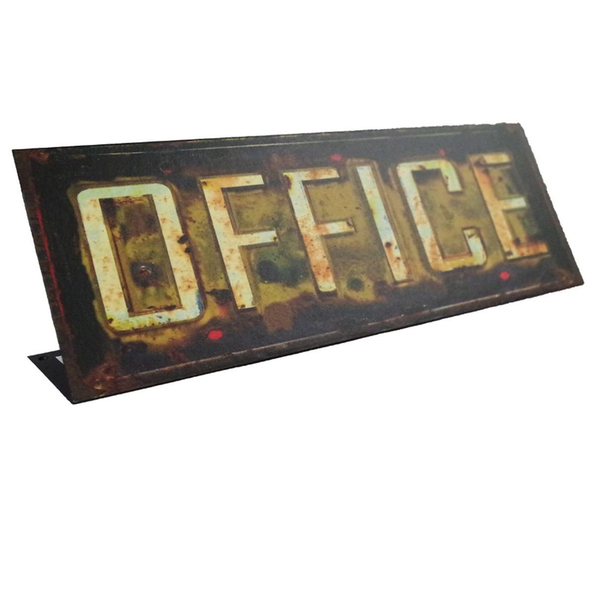 Metallbild Blechschild Aufsteller "Office " Blechaufsteller Schild Shabby Vintage