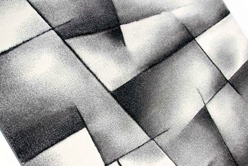 Teppich Moderner Teppich Kurzflor Wohnzimmerteppich Konturenschnitt karo abstrakt grau schwarz weiss, Carpetia, rechteckig, Höhe: 13 mm