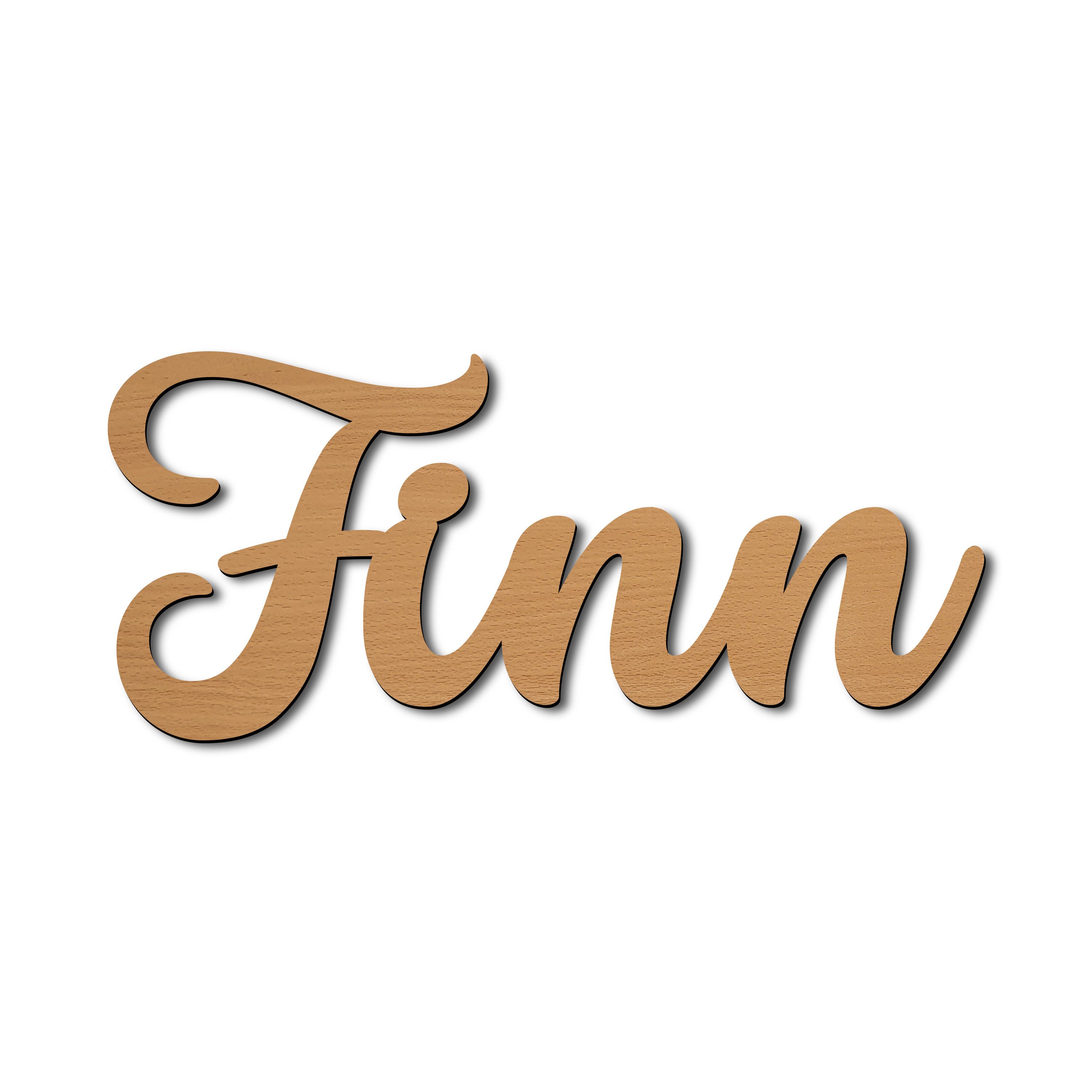 Namofactur LED Dekolicht Name Finn Deko Licht Kinder & Erwachsene Wandlampe I MDF Holz, LED fest integriert, Warmweiß