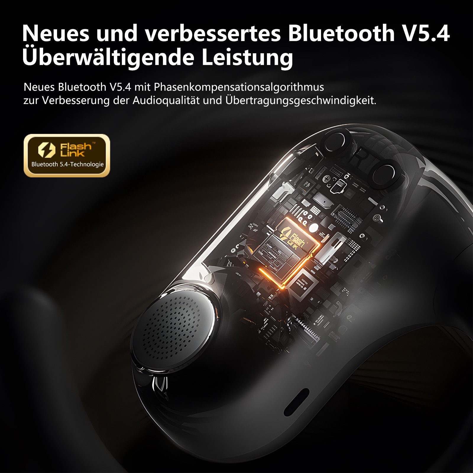 SANAG Bluetooth Kopfhörer, Open-Ear-Kopfhörer (Bluetooth 5.4, Ideal zum Büroarbeit,Laufen und Radfahren)