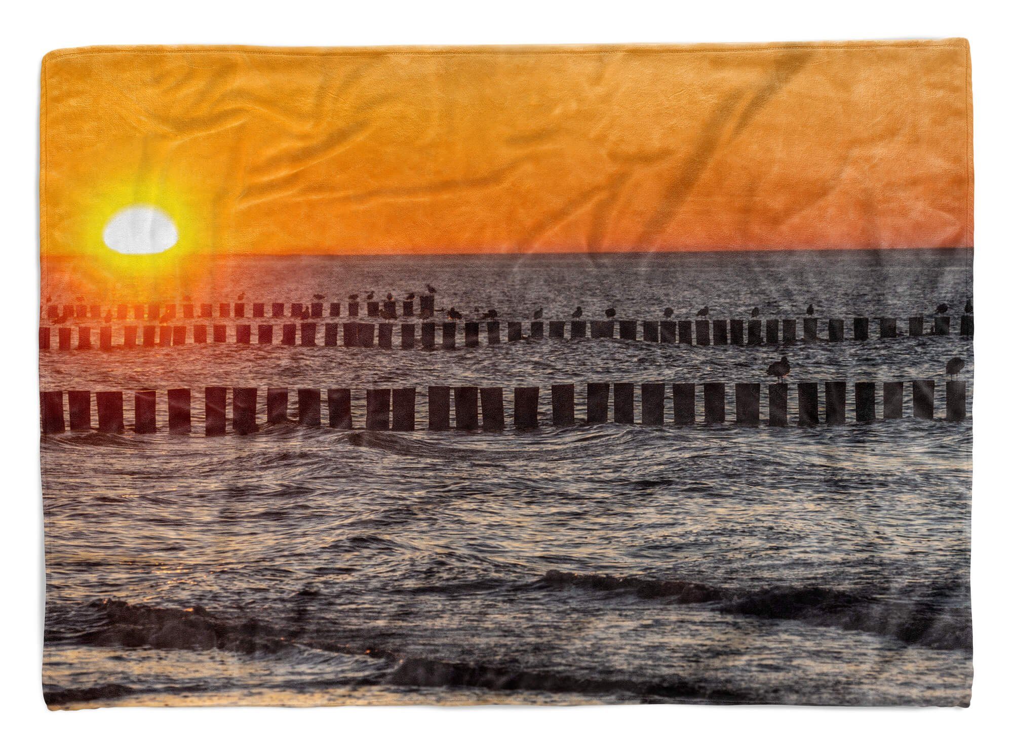Sinus Art Handtücher Handtuch Strandhandtuch Saunatuch Kuscheldecke mit Fotomotiv Sonne Abendröte Me, Baumwolle-Polyester-Mix (1-St), Handtuch