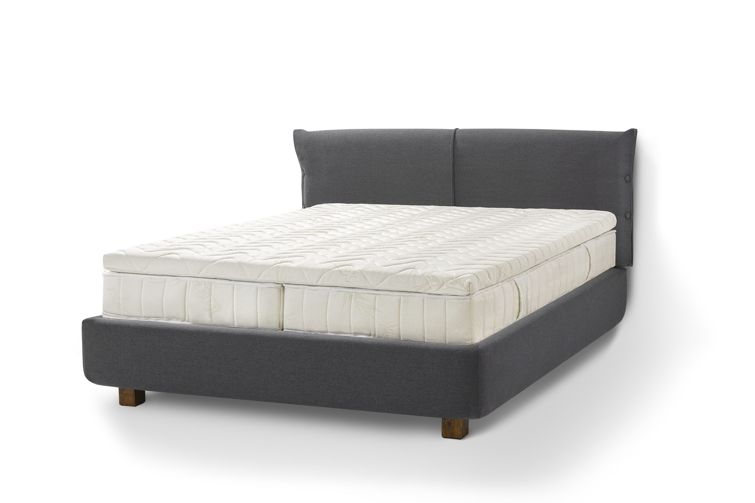 Letti Moderni Holzbett Bett Stella Siena Dark Gray