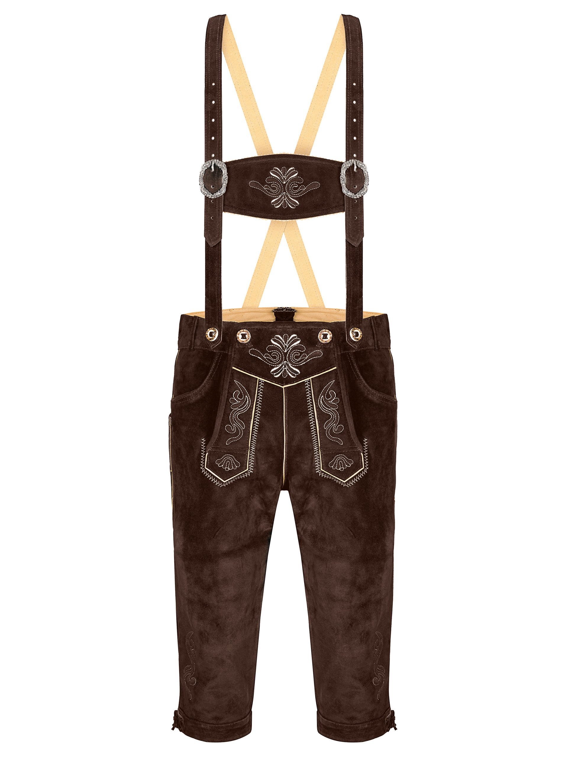 Almbock Trachtenlederhose Trachtenlederhose Herren Kniebund, Lederhose Tracht Oktoberfest (1-tlg) – Bild 2 von 5
