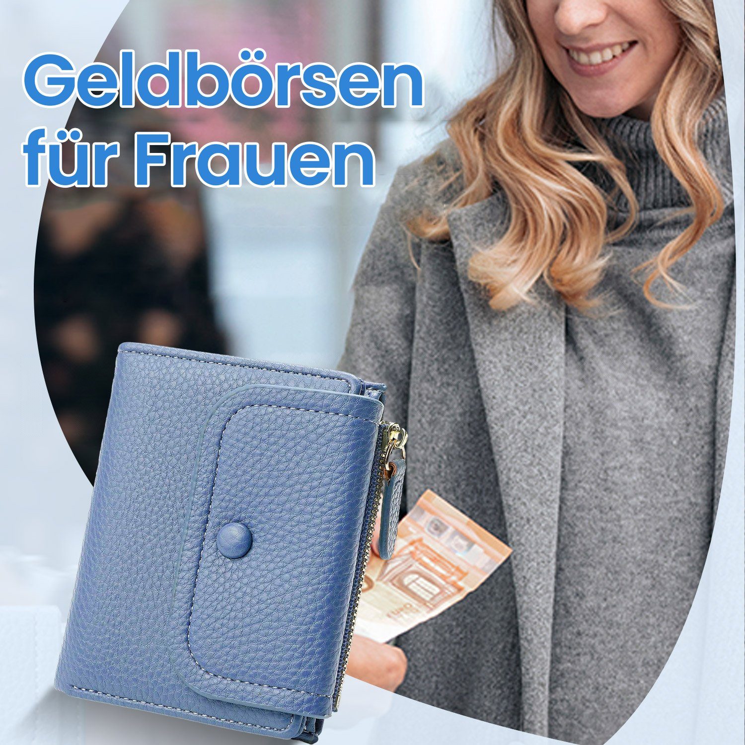 Blau Handtasche Damen Geldbörse Kartentasche MAGICSHE