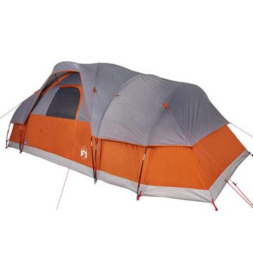 vidaXL Kuppelzelt Zelt Campingzelt Kuppel-Familienzelt 11 Personen Grau und Orange Wasse