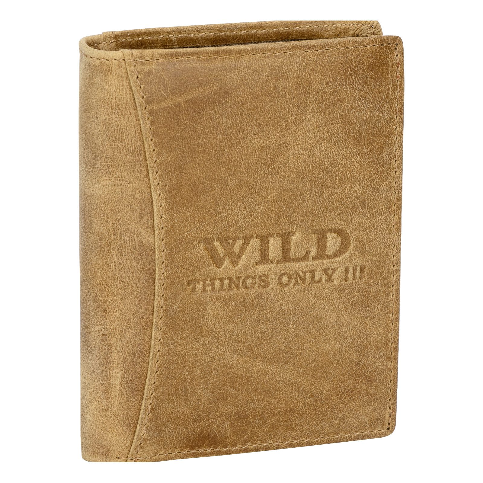 Wild Things Only !!! Geldbörse RFID echt Leder Portemonnaie Geldbörse Riegelbörsel Herren Natur, RFID Schutz