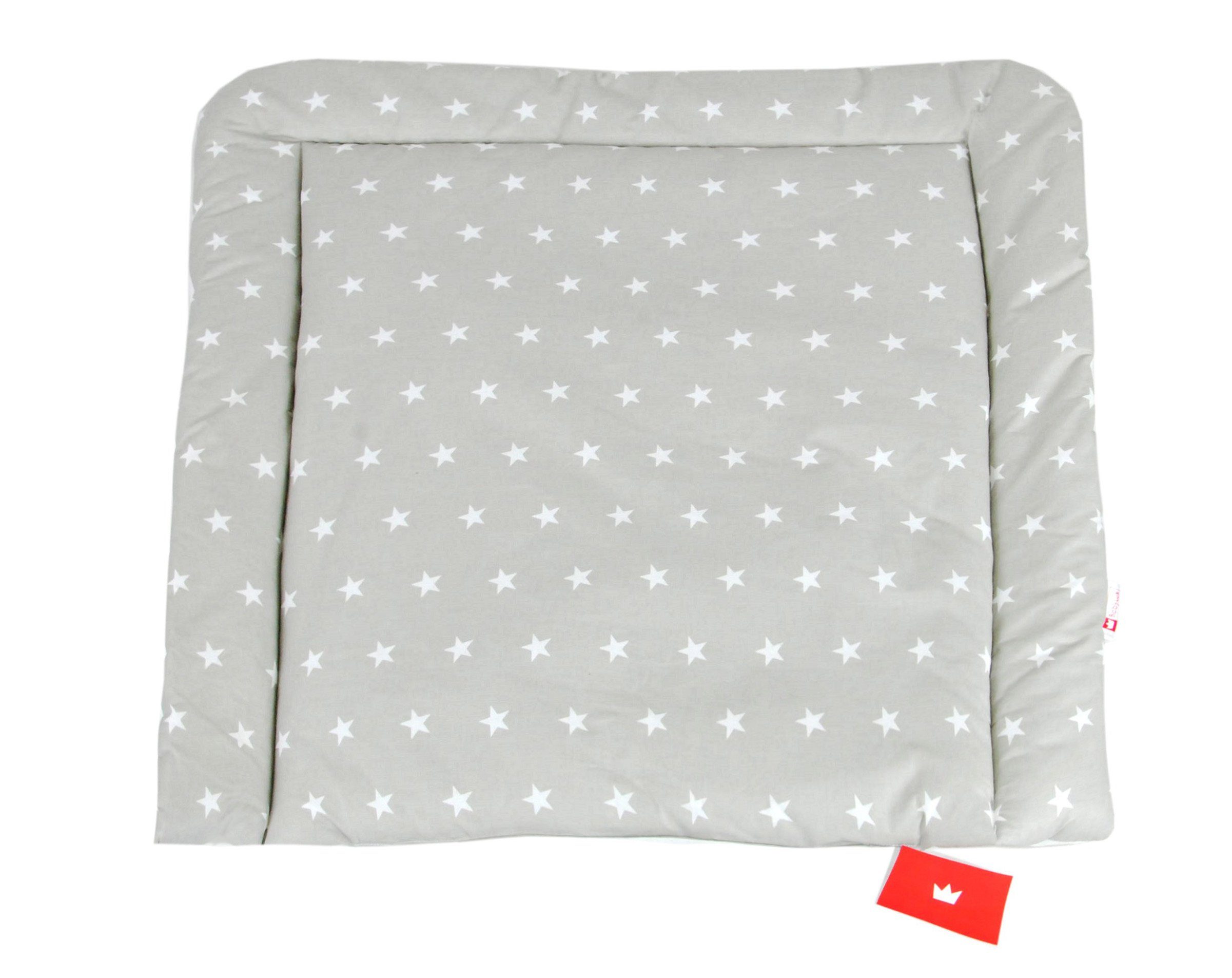 BabyLux Wickelauflage BABYLUX Wickeltischauflage Wickelauflage Baby Wickeltisch 50x70 70x70 80x70, 50 x 70 cm 91 - Sterne (klein) Grau