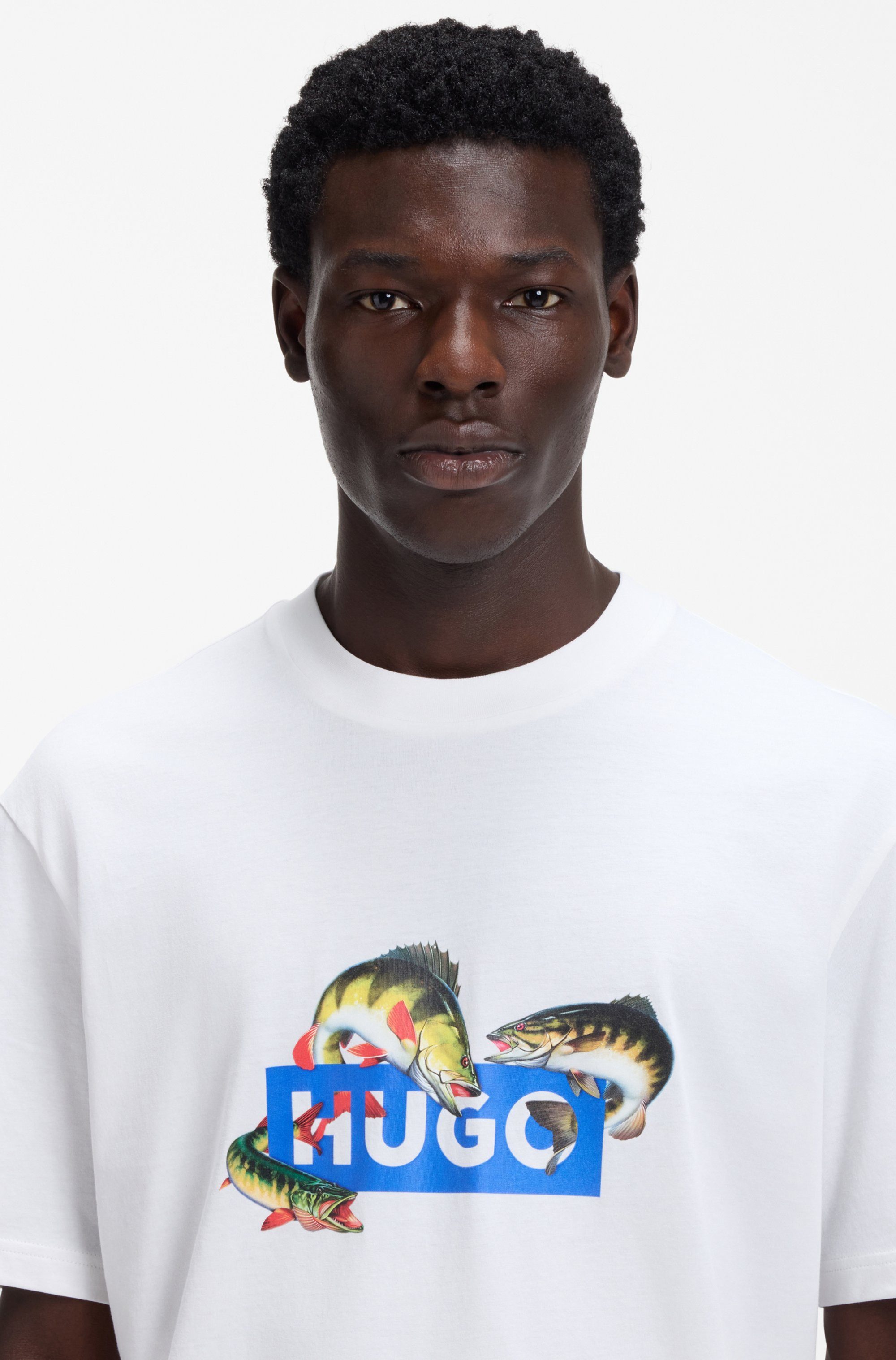 HUGO Blue T-Shirt Regular Fit, Rundhalsausschnitt günstig online kaufen